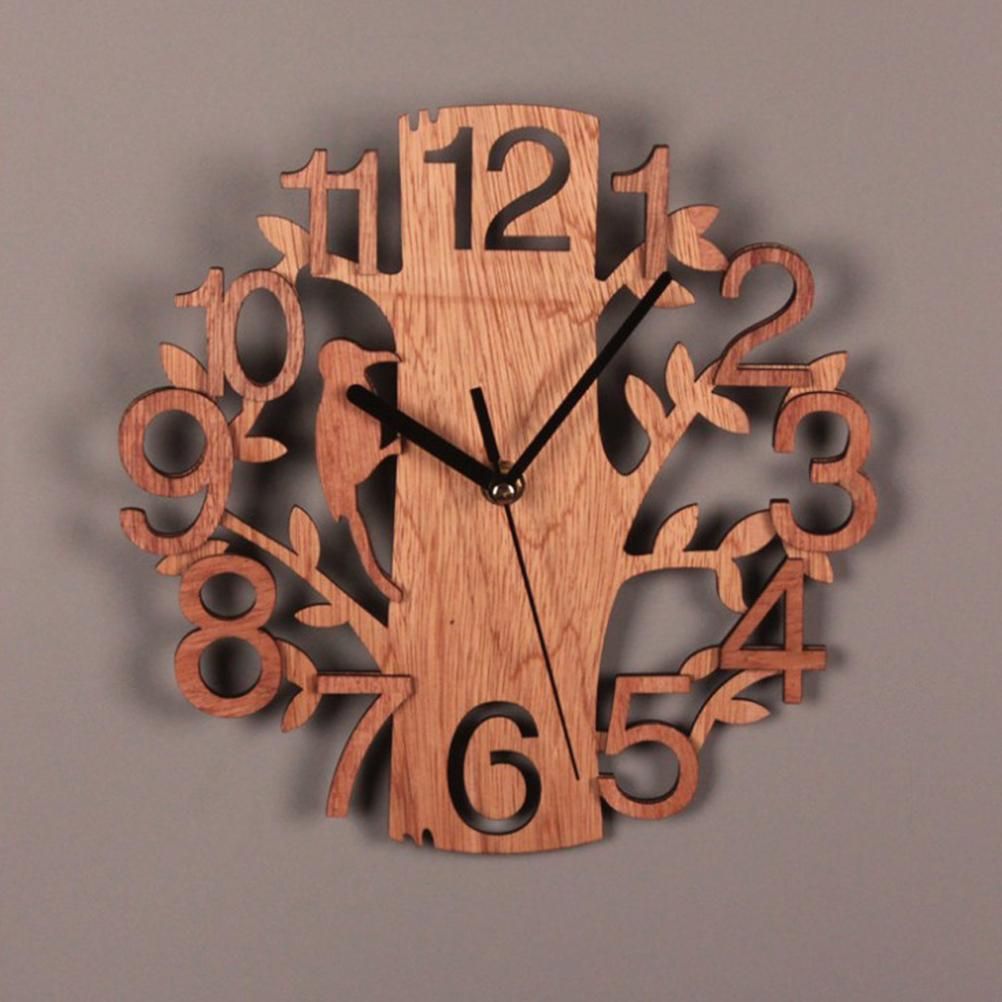 Wall Clock Tree Shape Silent Non Ticking Clock for Office Living Room Bedroom Decor - Image 3