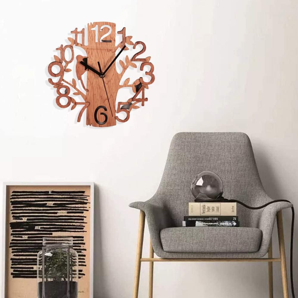 Wall Clock Tree Shape Silent Non Ticking Clock for Office Living Room Bedroom Decor - Image 7