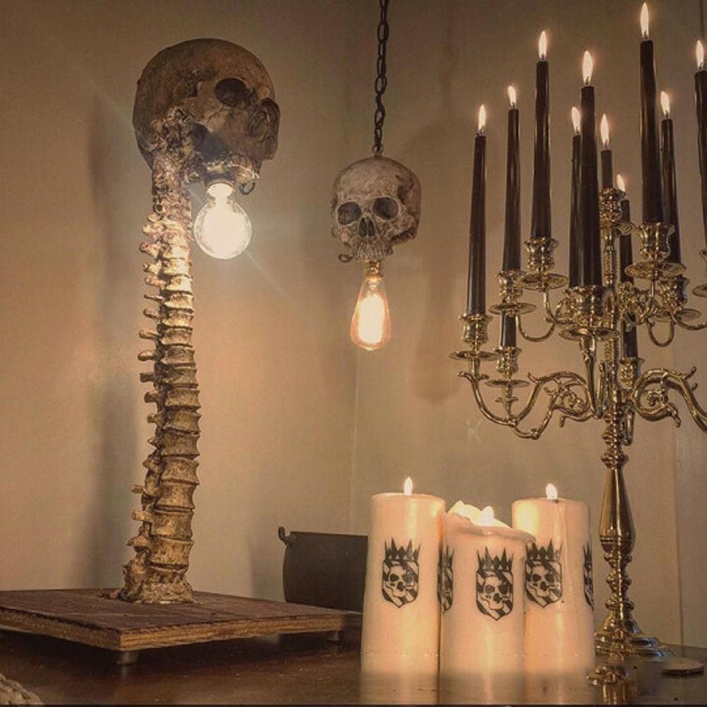 Skeleton Lamp Halloween 3D LED Skeleton Lamp Haunted House Ornament Prop Gifts for Birthday - Image 7