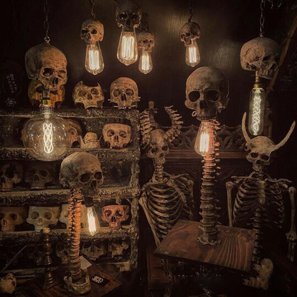 Skeleton Lamp Halloween 3D LED Skeleton Lamp Haunted House Ornament Prop Gifts for Birthday - Image 8