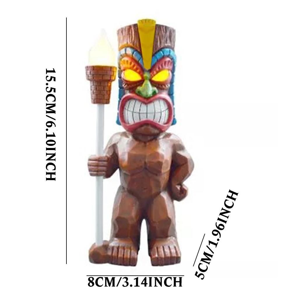 Solar Powered LED Tiki Light Solar Totem Figurine Ornaments LED Garden Light Decoration Crafts for Porch Lawn Trail - Image 2