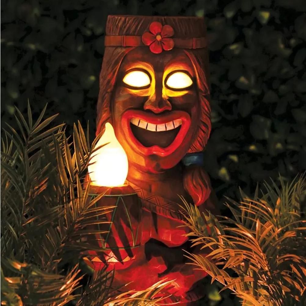 Solar Powered LED Tiki Light Solar Totem Figurine Ornaments LED Garden Light Decoration Crafts for Porch Lawn Trail - Image 7