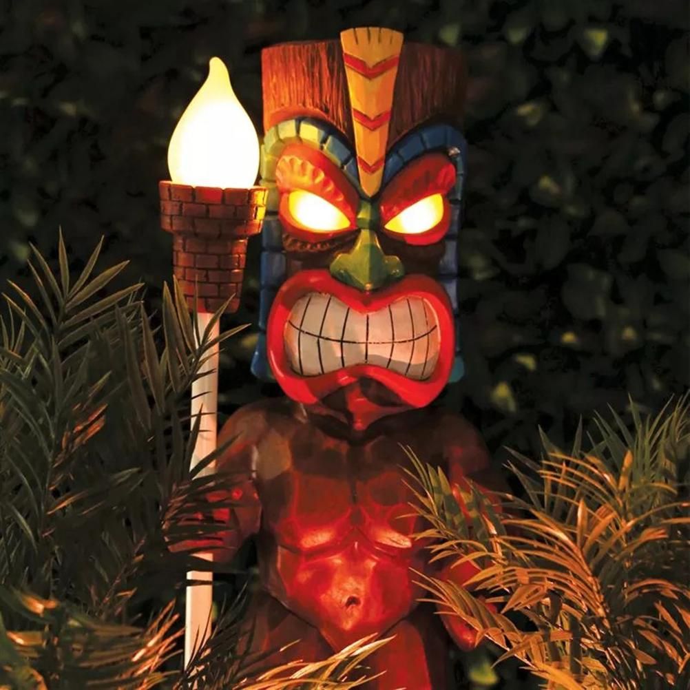Solar Powered LED Tiki Light Solar Totem Figurine Ornaments LED Garden Light Decoration Crafts for Porch Lawn Trail - Image 6