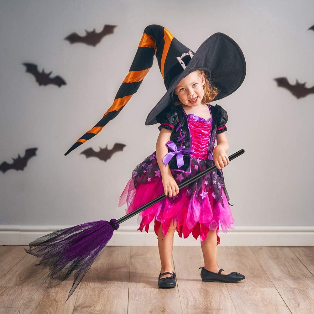 5Pcs Halloween Witch Brooms Plastic Witch Broomstick Wizard Flying Broom for Halloween Party Haunted House Decoration - Image 3