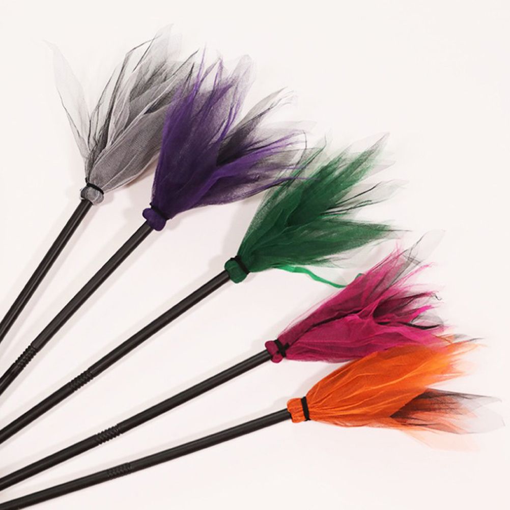 5Pcs Halloween Witch Brooms Plastic Witch Broomstick Wizard Flying Broom for Halloween Party Haunted House Decoration - Image 4