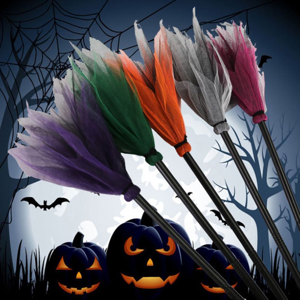 5Pcs Halloween Witch Brooms Plastic Witch Broomstick Wizard Flying Broom for Halloween Party Haunted House Decoration - Image 6