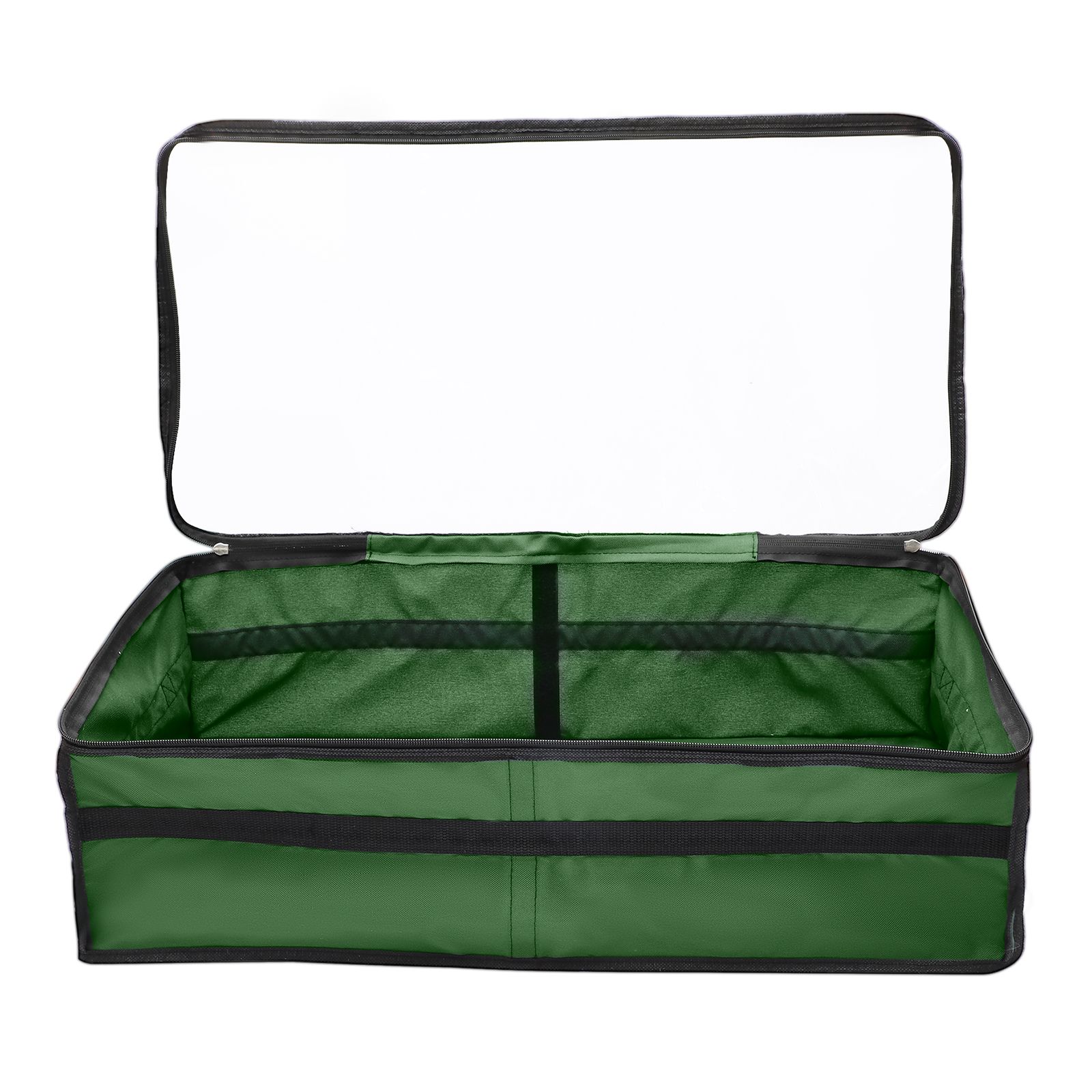 Christmas Ornament Storage Box Under Bed 64 Cell partition 600D Oxford PVC transparent window Black 61x30.5x15cm - Image 7