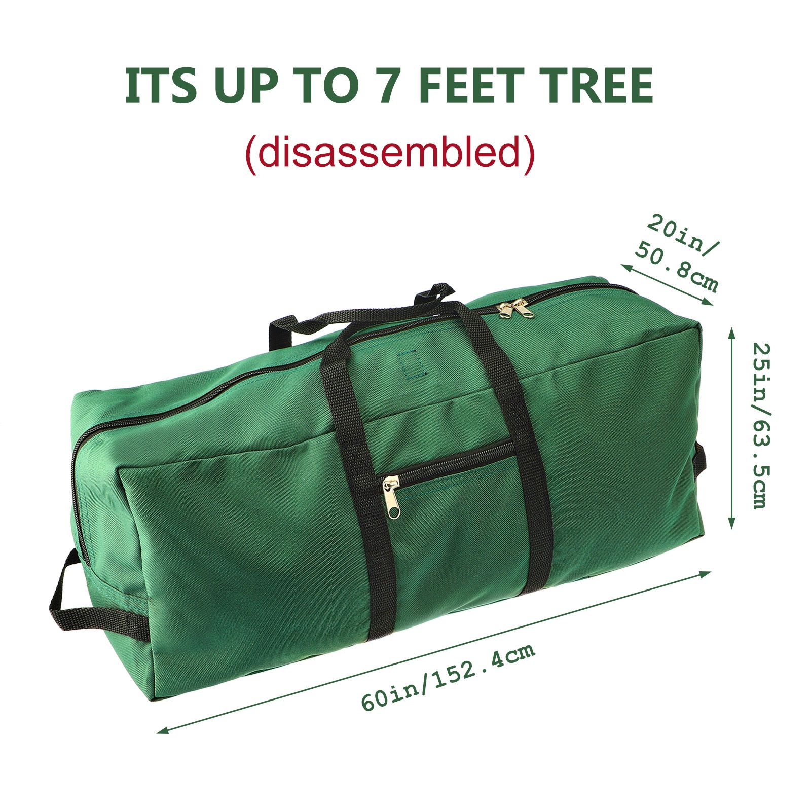 Christmas Tree Storage Bag 600D Oxford Cloth with Handle for 7in Tall Detachable Tree Red 152.4x50.8x63.5cm - Image 8