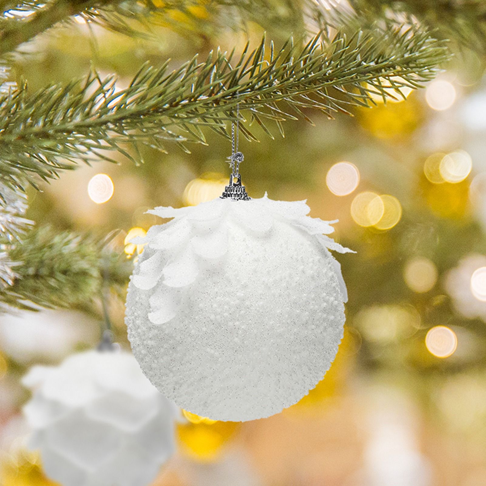 Foam Ball Snow White Christmas Ball Pendant Christmas Tree Decoration Pendant - Image 2
