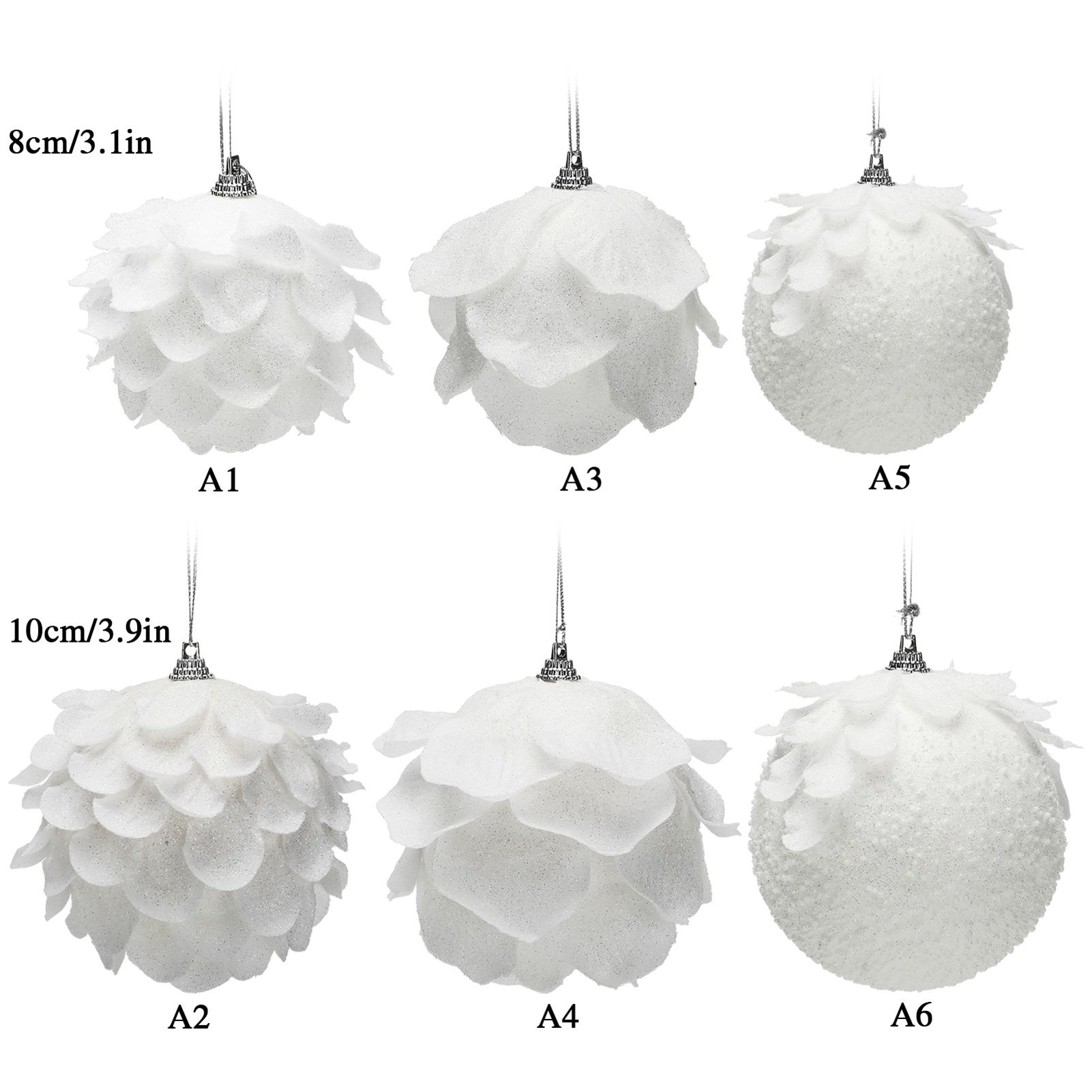 Foam Ball Snow White Christmas Ball Pendant Christmas Tree Decoration Pendant - Image 3