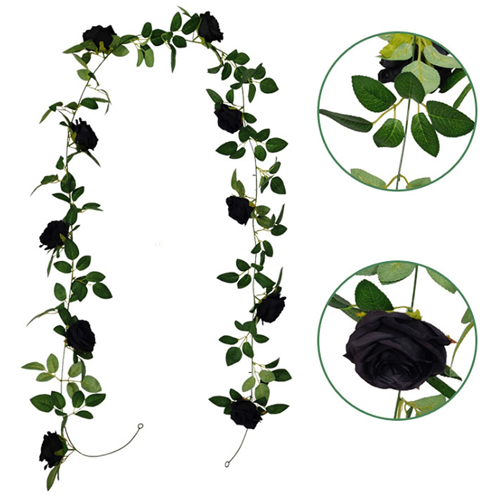 Artificial Rattan Halloween Black Decoration Interior Home Hanging Decoration Rose Rattan Artificial Money Leaf - Image 3