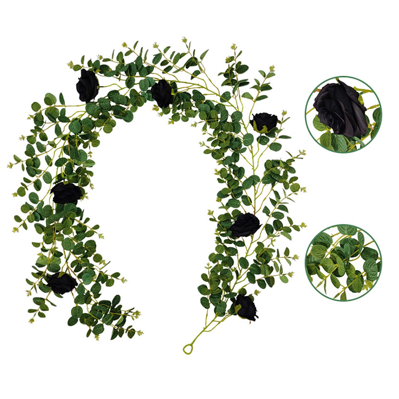 Artificial Rattan Halloween Black Decoration Interior Home Hanging Decoration Rose Rattan Artificial Money Leaf - Image 4