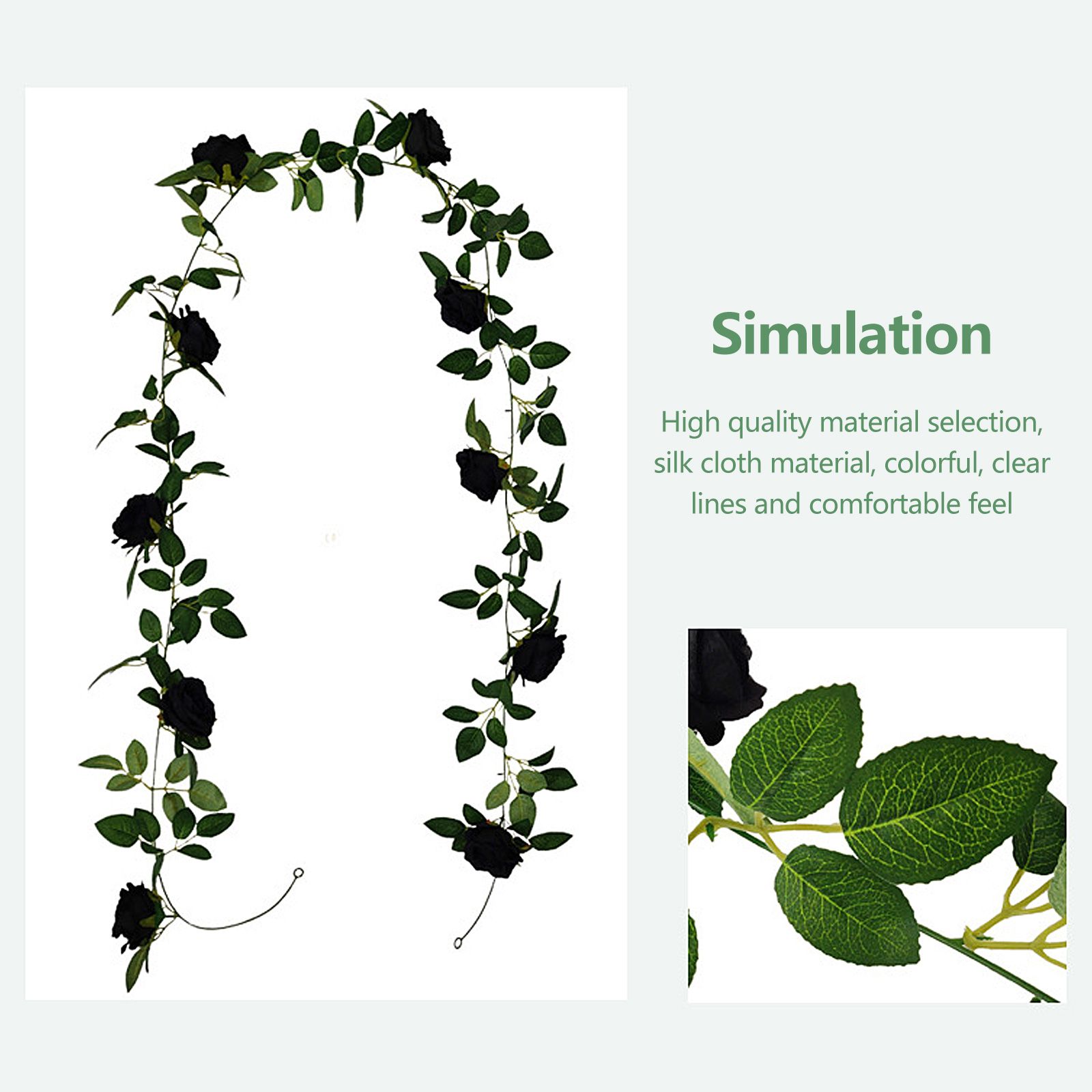 Artificial Rattan Halloween Black Decoration Interior Home Hanging Decoration Rose Rattan Artificial Money Leaf - Image 6