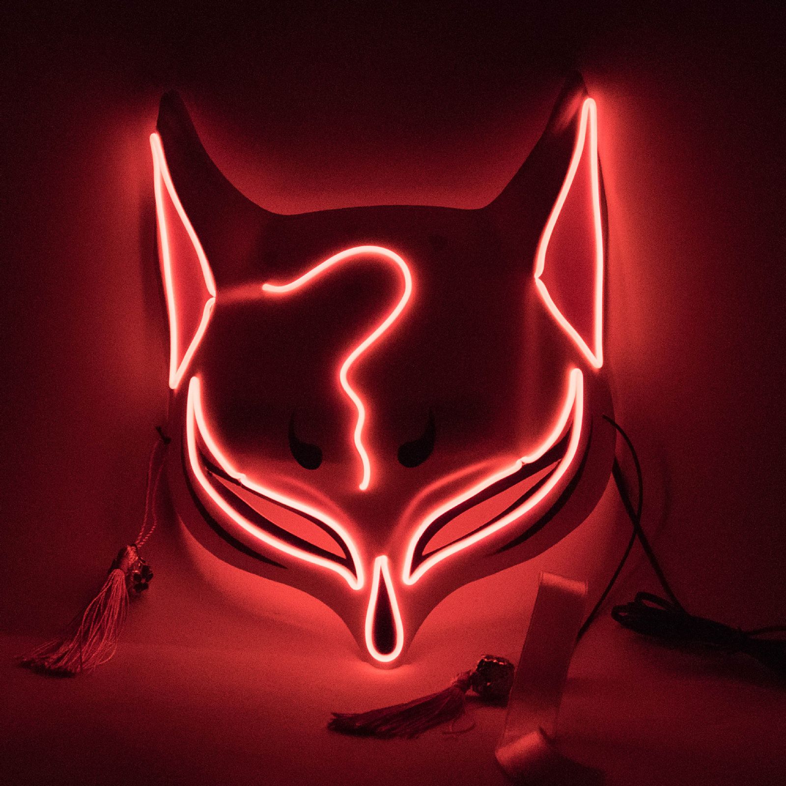 Led Fox Drift Mask Halloween Mask Light Up for Masquerade Parties Carnival - Image 1