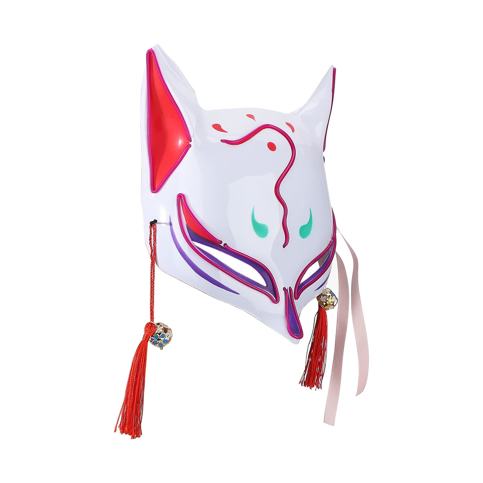 Led Fox Drift Mask Halloween Mask Light Up for Masquerade Parties Carnival - Image 3