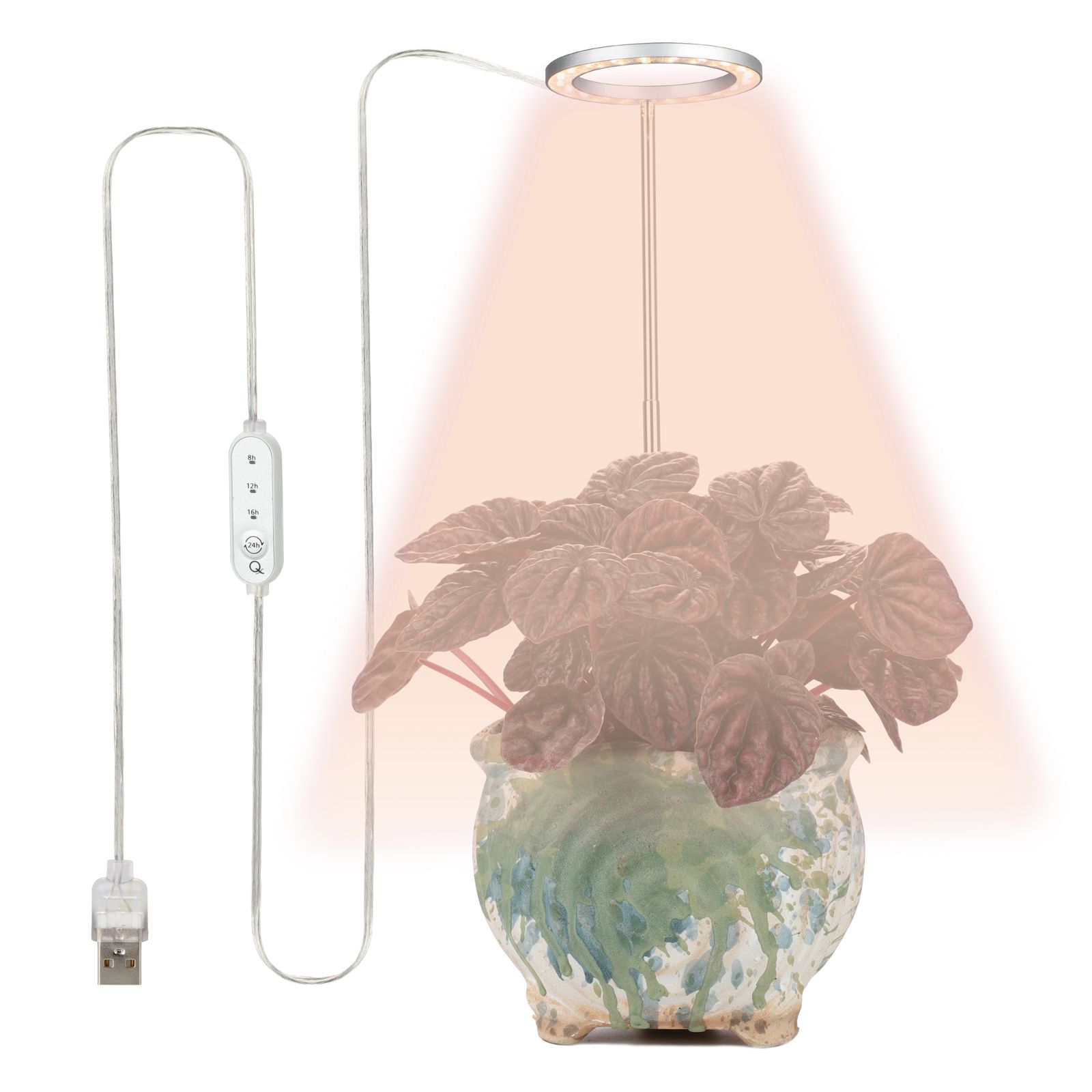 LED Grow Light ABS 5V 53.55lm/w Single Head Yellow Full Spectrum Plant Grow Light - Image 3