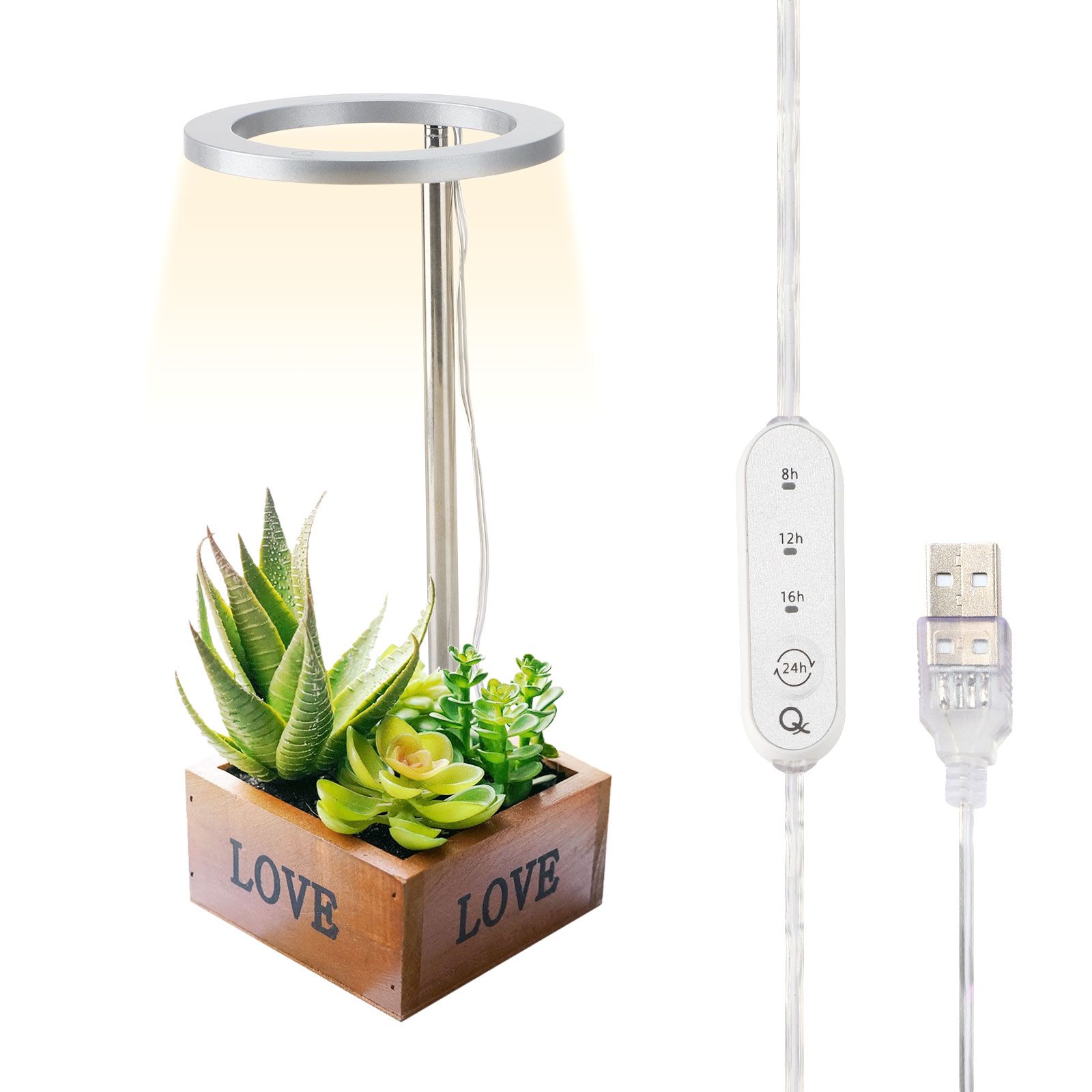 LED Grow Light ABS 5V 53.55lm/w Single Head Yellow Full Spectrum Plant Grow Light - Image 5