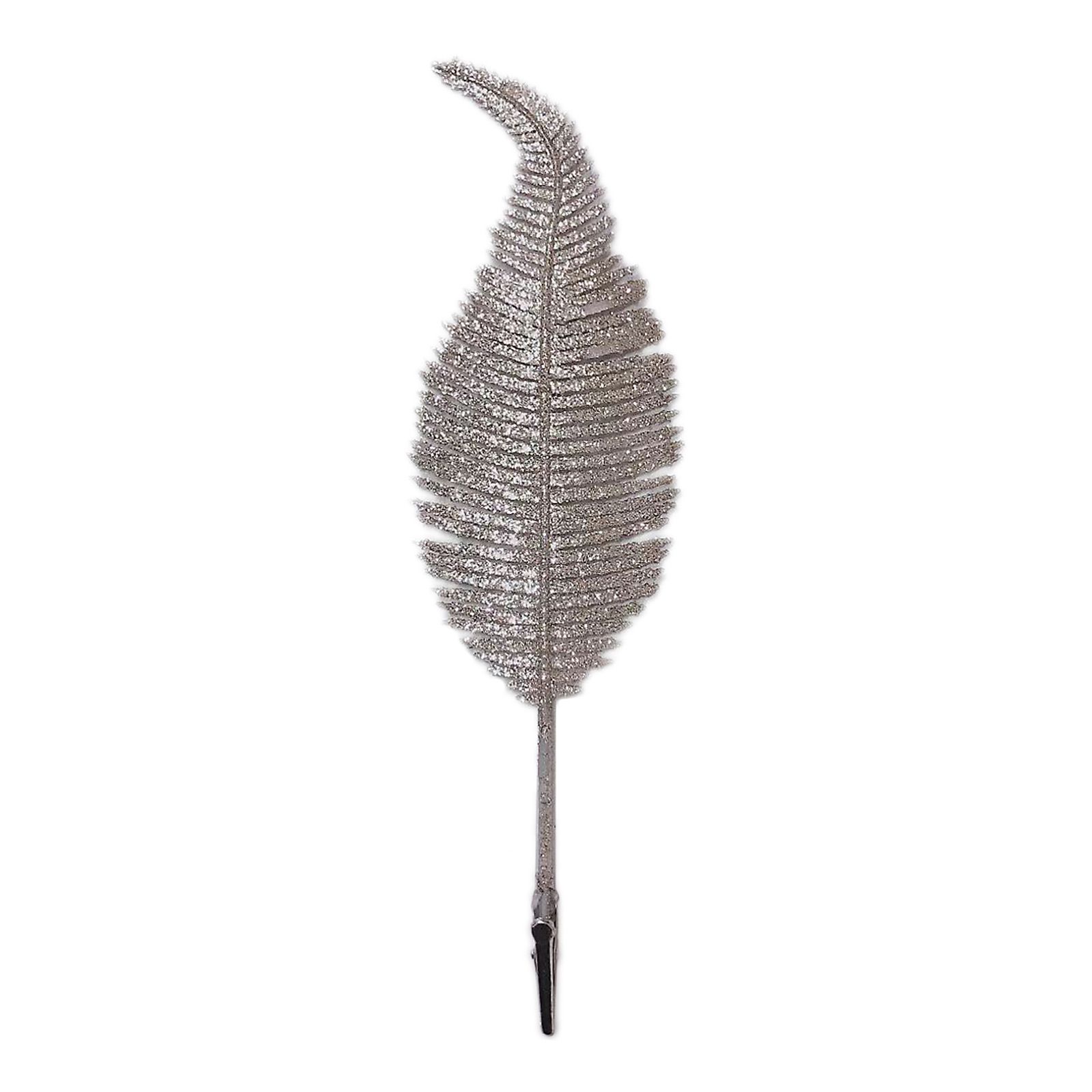 Christmas Tree Leaves Ornament Glittery Leaf with Clip Tree Hanging Baubles Decor for Christmas Home Party Decoration - Image 1