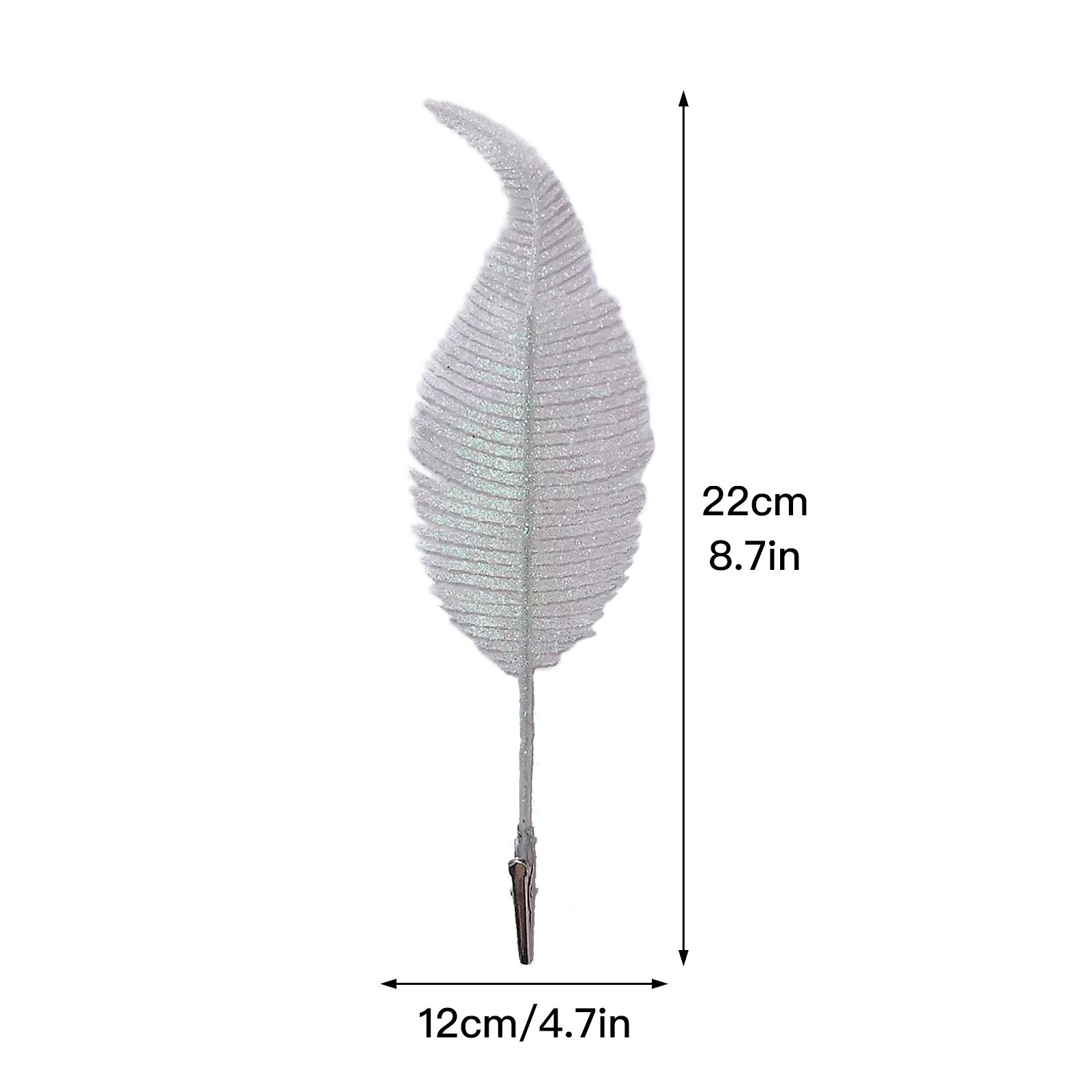 Christmas Tree Leaves Ornament Glittery Leaf with Clip Tree Hanging Baubles Decor for Christmas Home Party Decoration - Image 8