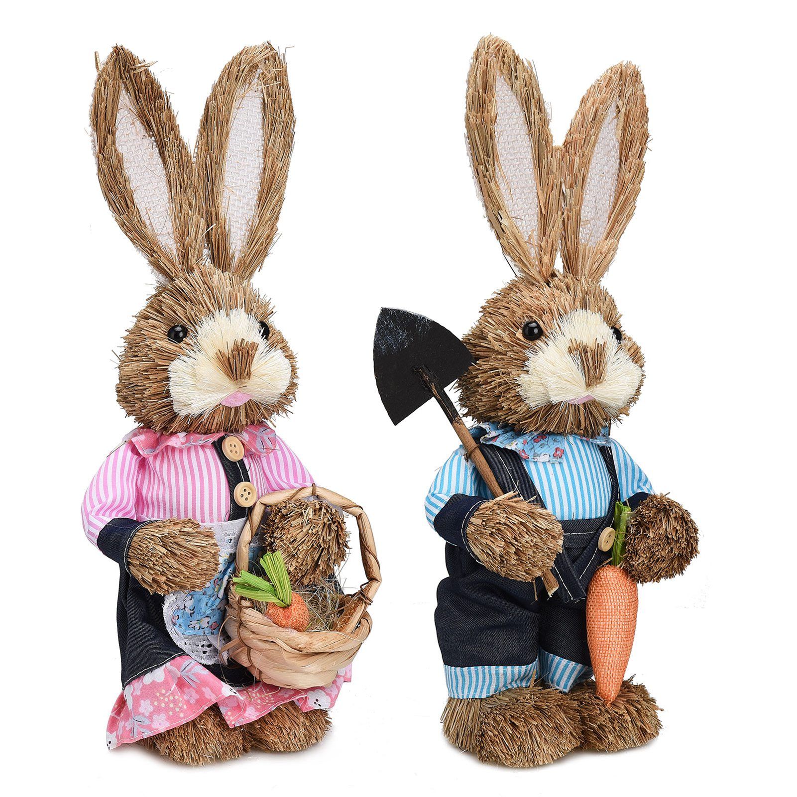 Rustic Easter Home Decor - Bunny Figurine Party Supplies - Image 1
