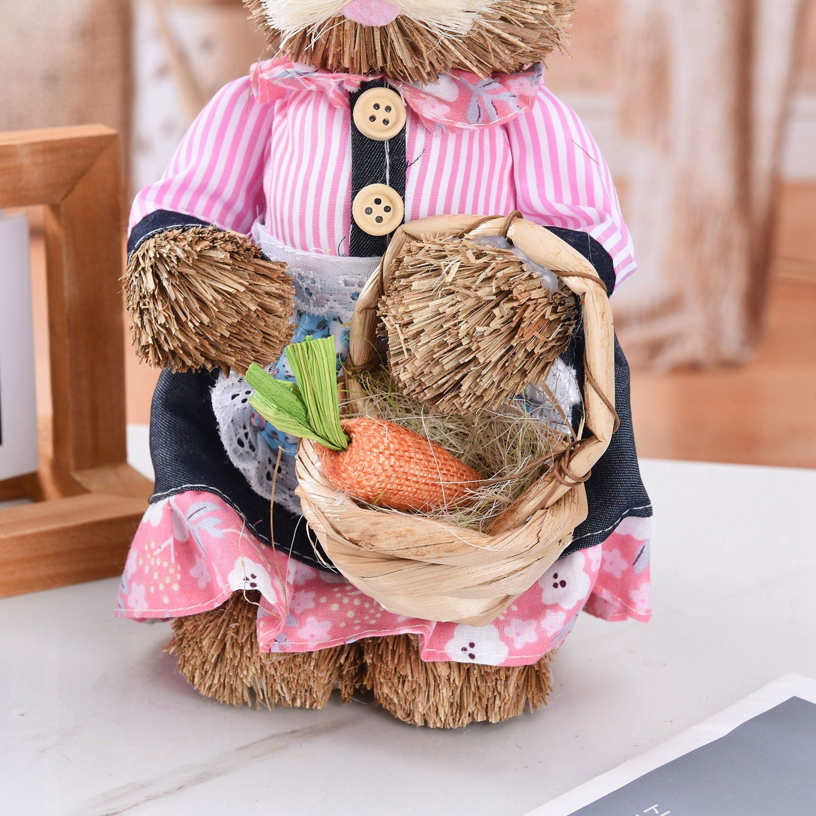 Rustic Easter Home Decor - Bunny Figurine Party Supplies - Image 3
