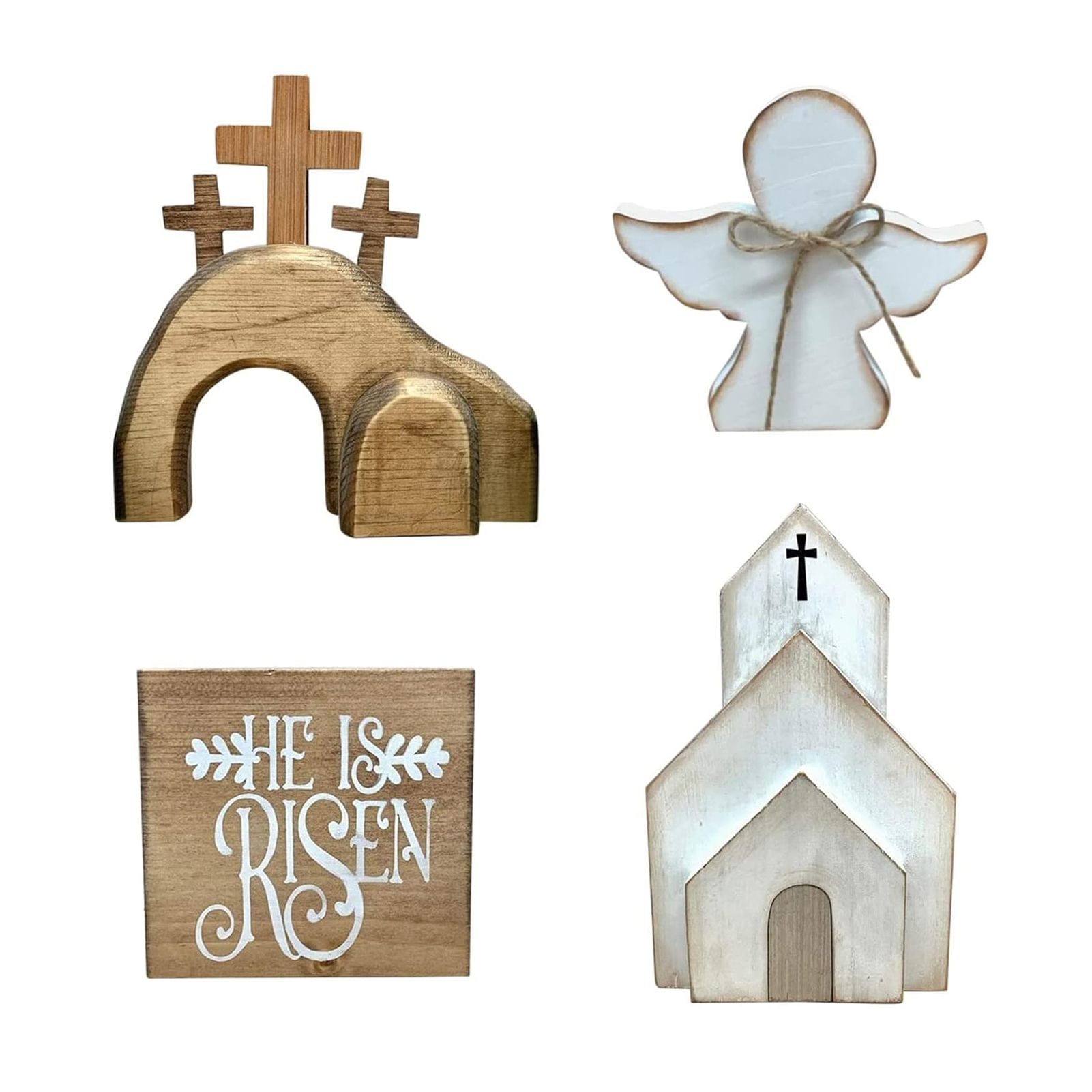 Easter Wooden Angel House Laminated Tray Decoration - Image 1