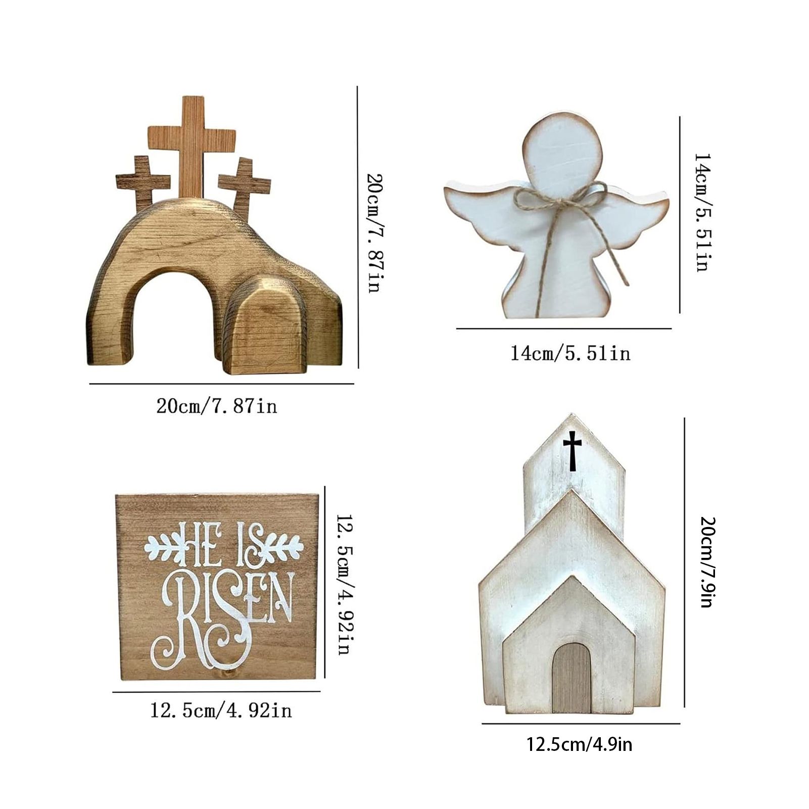 Easter Wooden Angel House Laminated Tray Decoration - Image 2