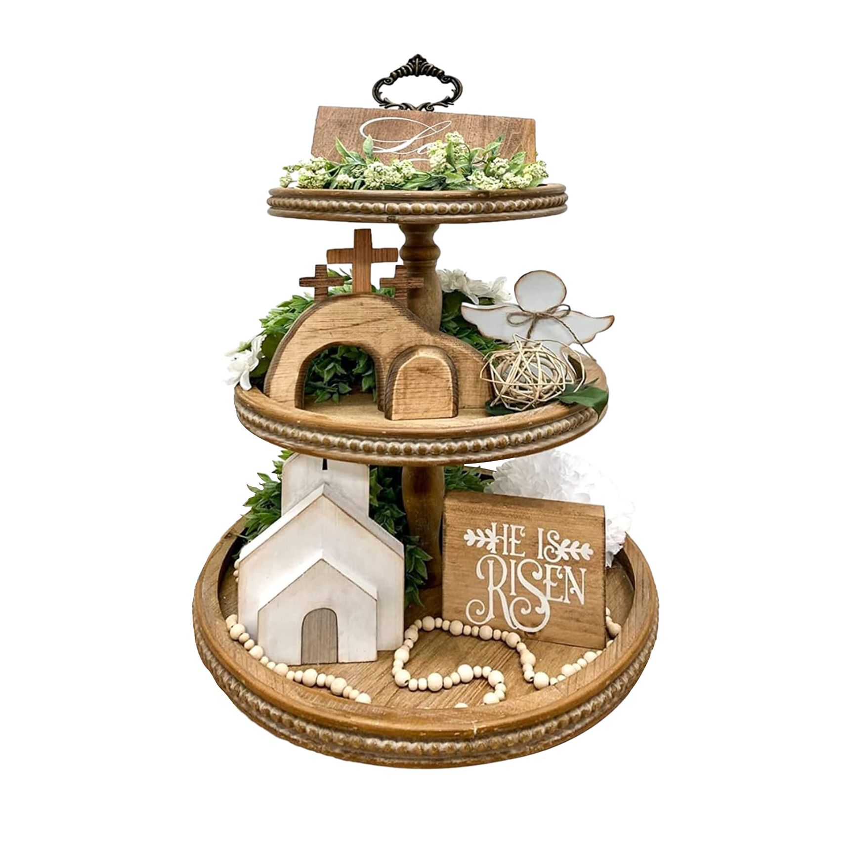 Easter Wooden Angel House Laminated Tray Decoration - Image 8