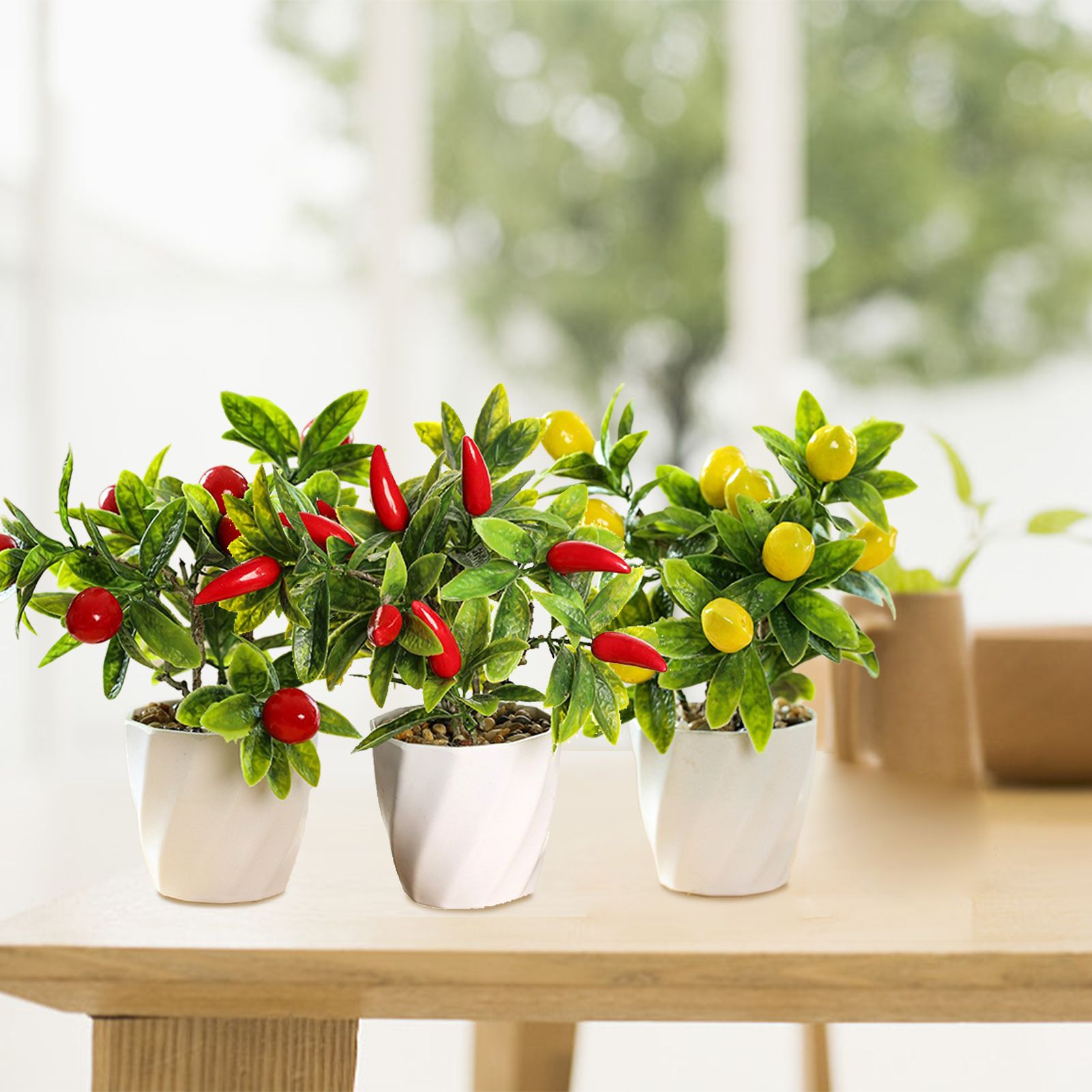 Artificial Fruit Tree Potted Small Potted Simulation Planting Pot Ornament Decoration - Image 6