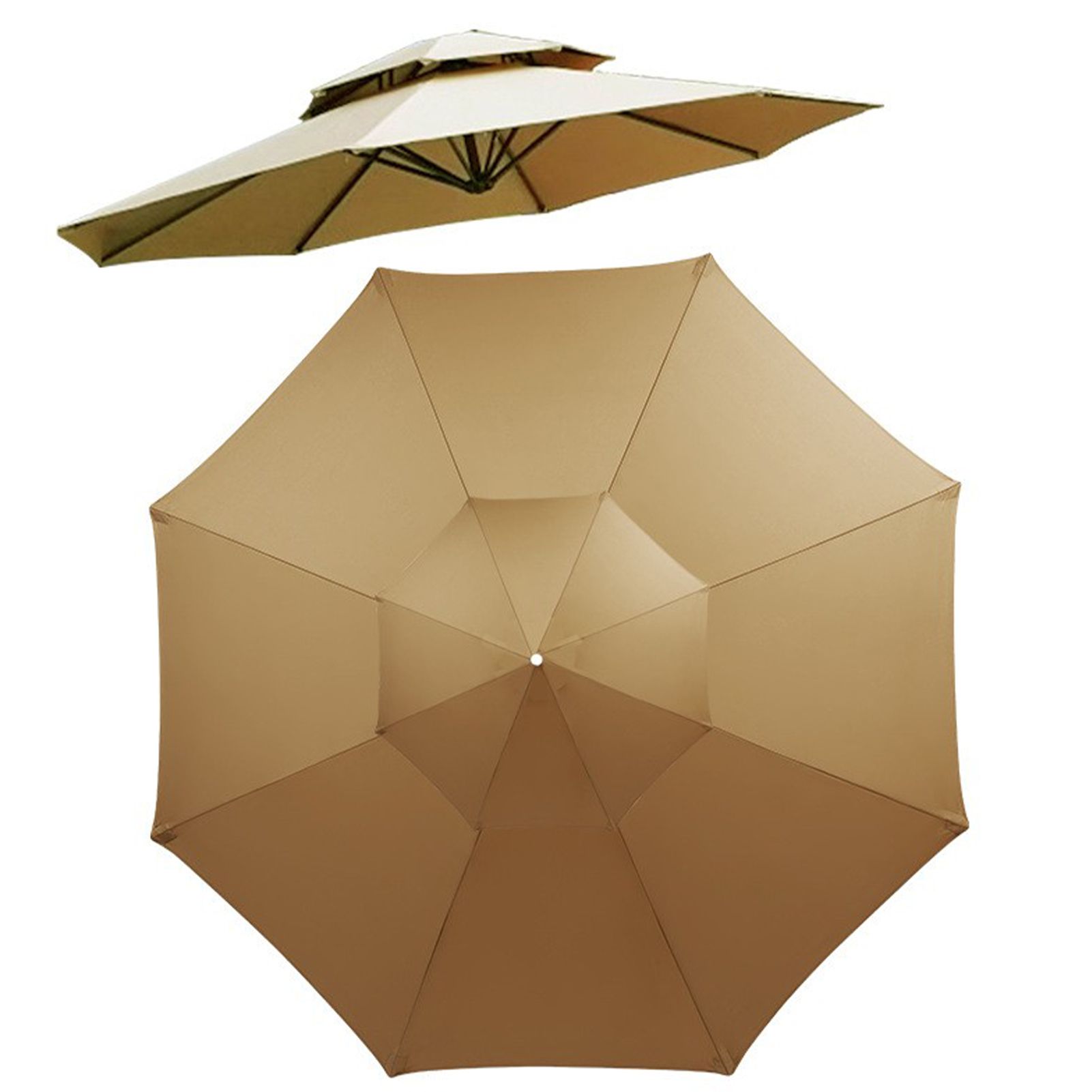 3m Double Top Sunshade Umbrella Cloth Replace Outdoor Courtyard Garden Umbrella Surface Replace Rainproof Sunshade Cloth - Image 4