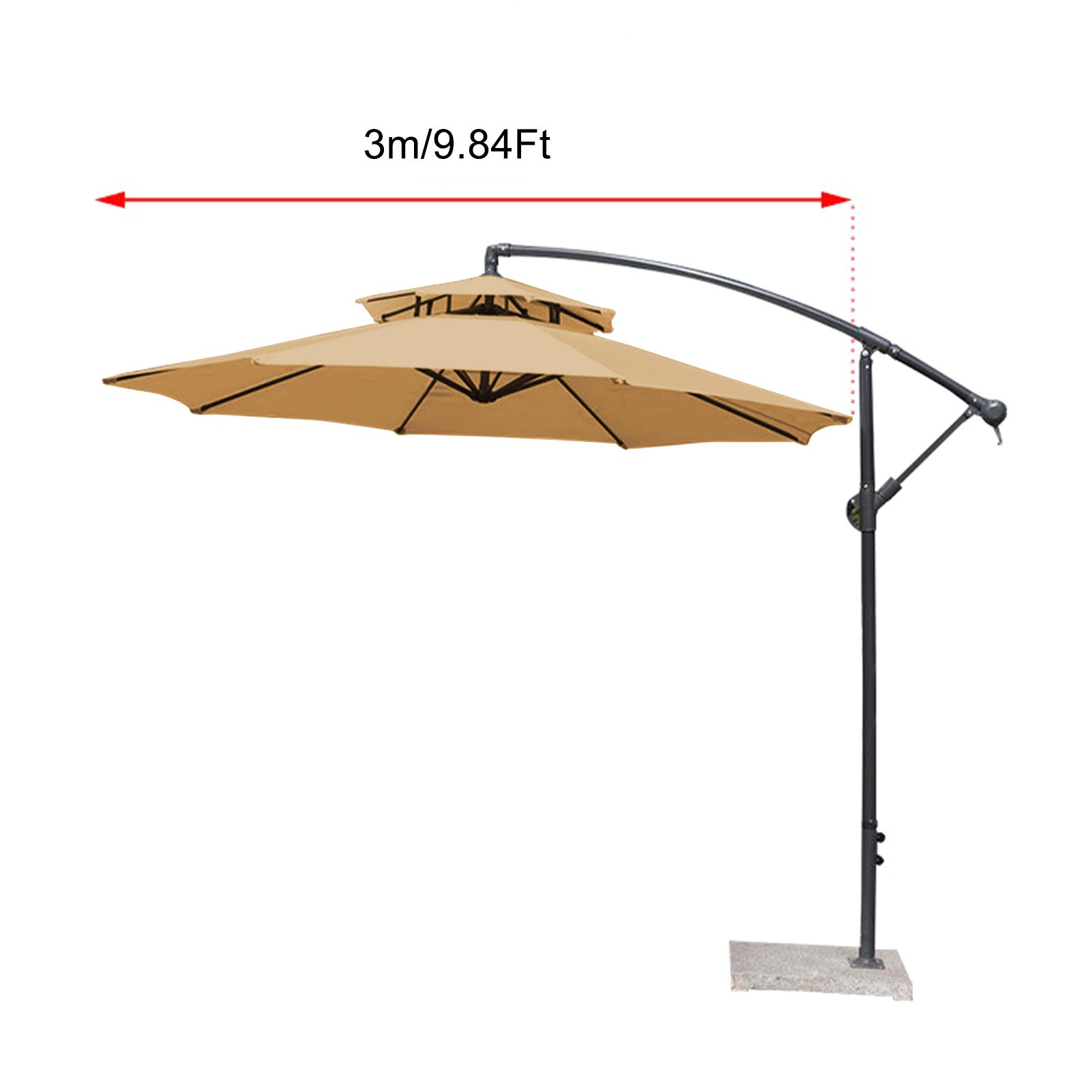 3m Double Top Sunshade Umbrella Cloth Replace Outdoor Courtyard Garden Umbrella Surface Replace Rainproof Sunshade Cloth - Image 7