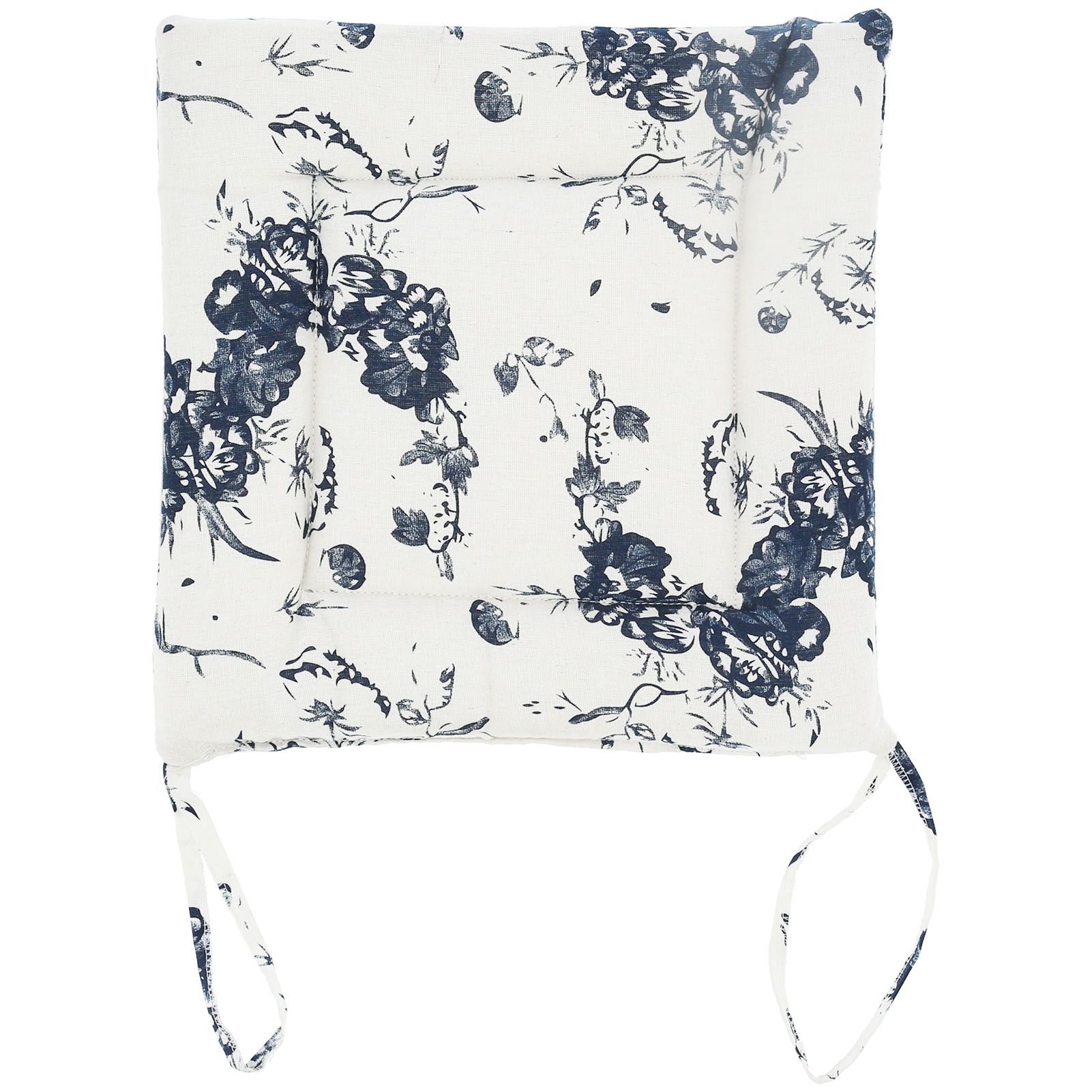 Chair Cushion Simple Pure Cotton Linen Thick NonSlip Soft Seat Cushion for Floor(White Ink ) - Image 1