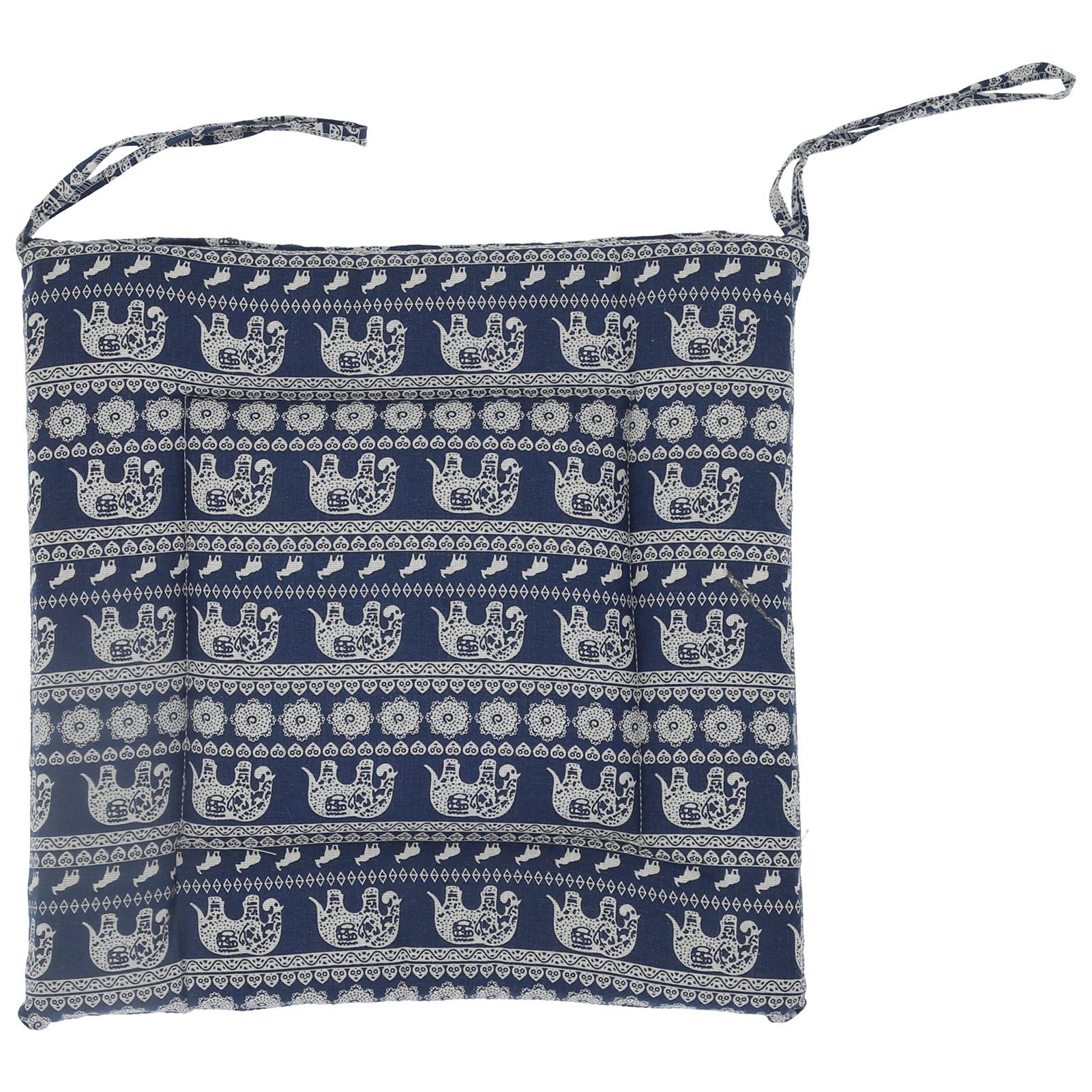 Chair Cushion Simple Pure Cotton Linen Thick NonSlip Soft Seat Cushion for Floor(Blue Elephant ) - Image 4