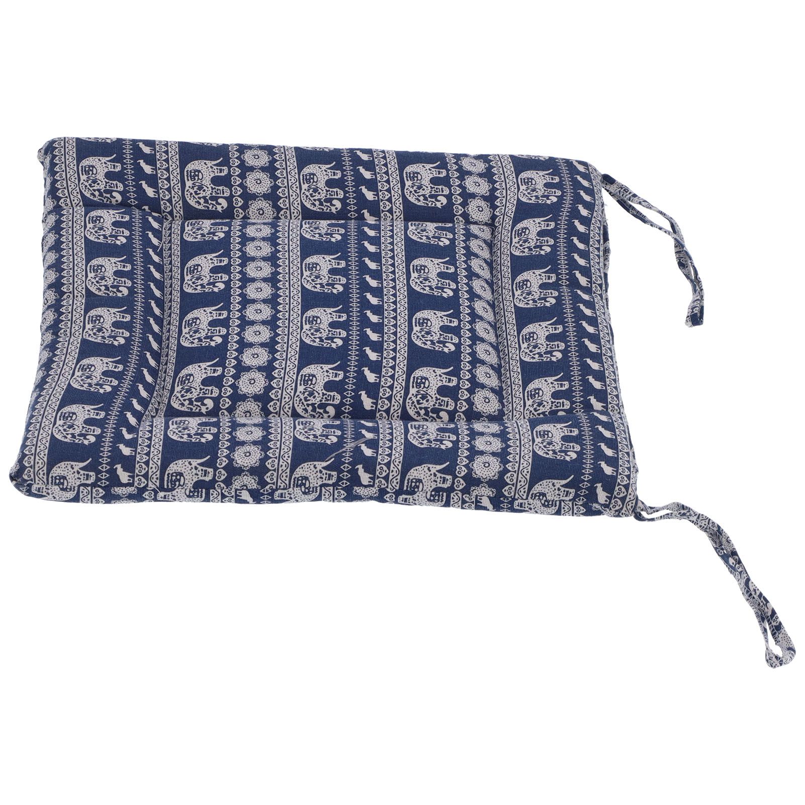 Chair Cushion Simple Pure Cotton Linen Thick NonSlip Soft Seat Cushion for Floor(Blue Elephant ) - Image 6