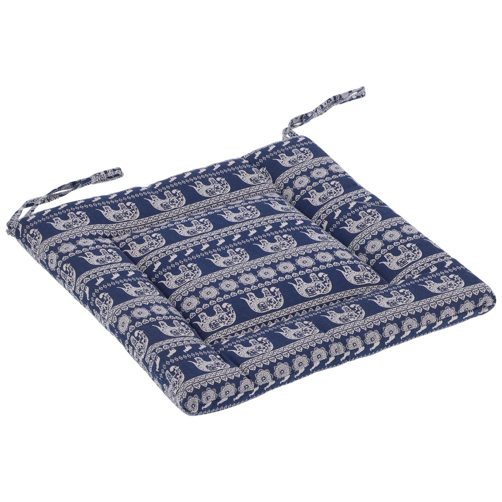 Chair Cushion Simple Pure Cotton Linen Thick NonSlip Soft Seat Cushion for Floor(Blue Elephant ) - Image 8