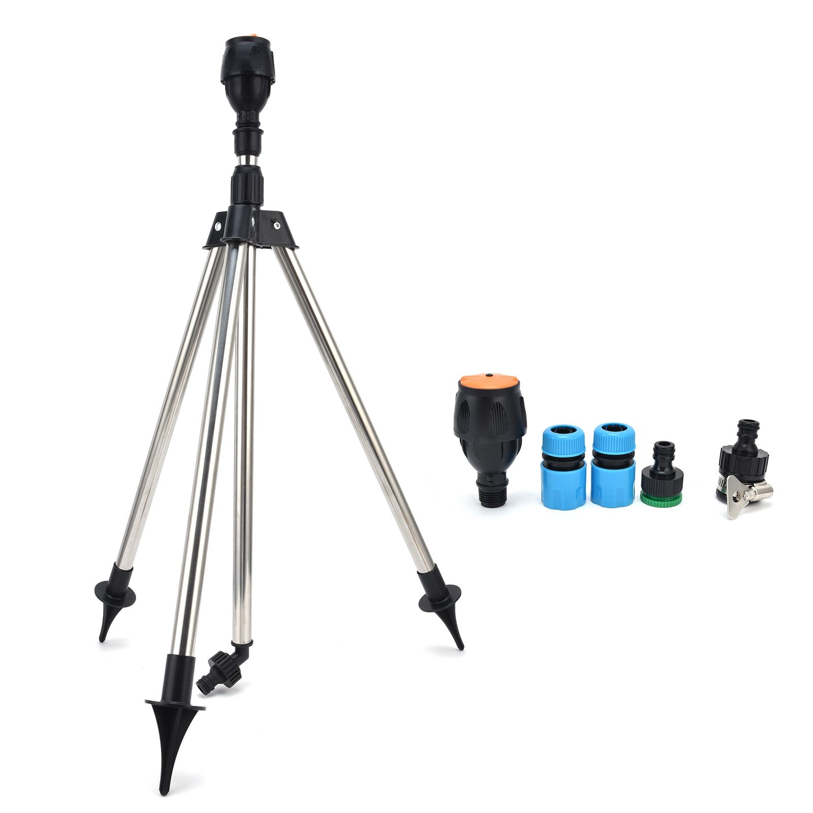 360‑Degree Rotating Sprinkler Automatic Watering Sprinkler with Tripod for Garden Irrigation - Image 1