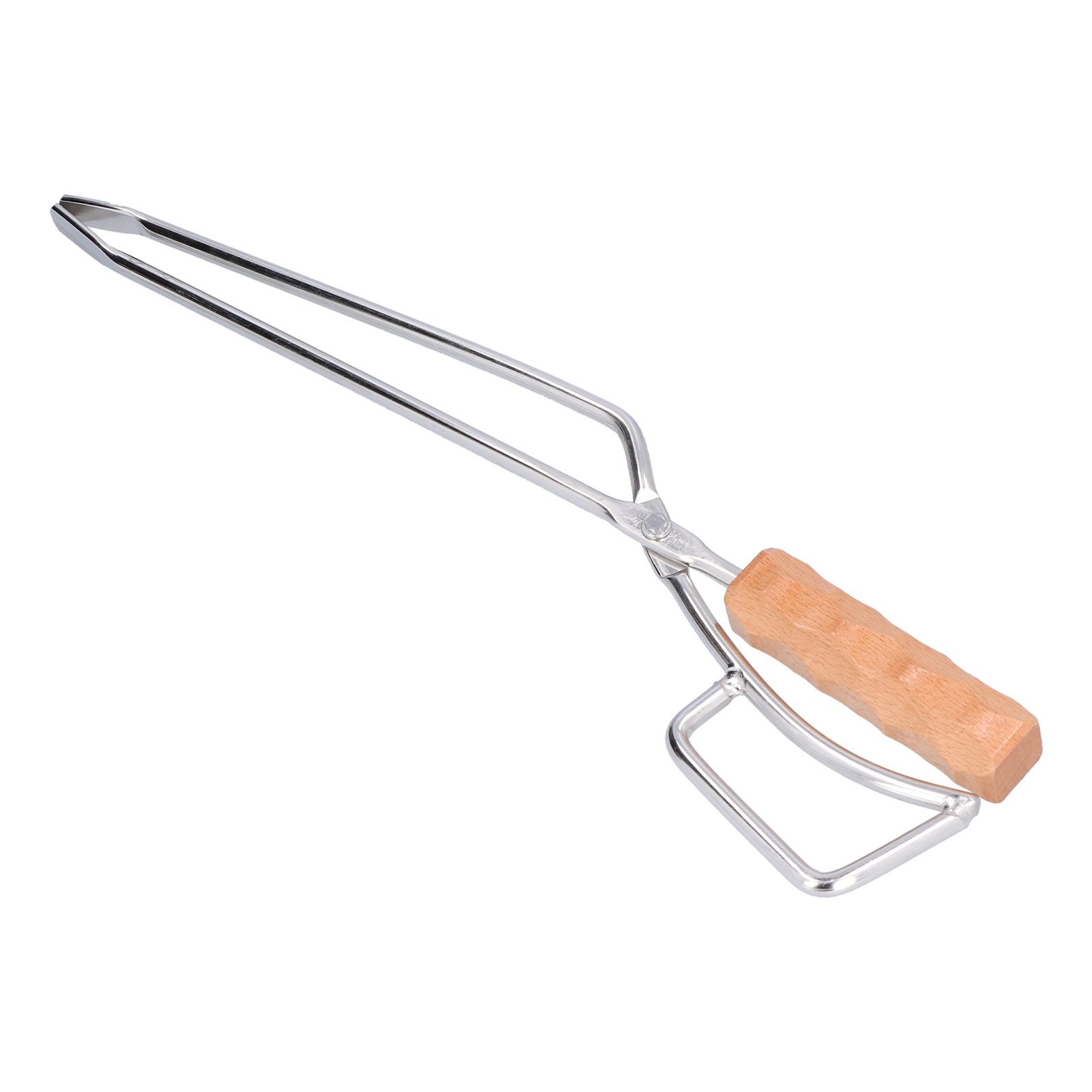 Log Tongs Beech Wood Handle Stainless Steel Clamp High Temperature Resistance Fire Tong for Outdoor Camping Picnic - Image 2