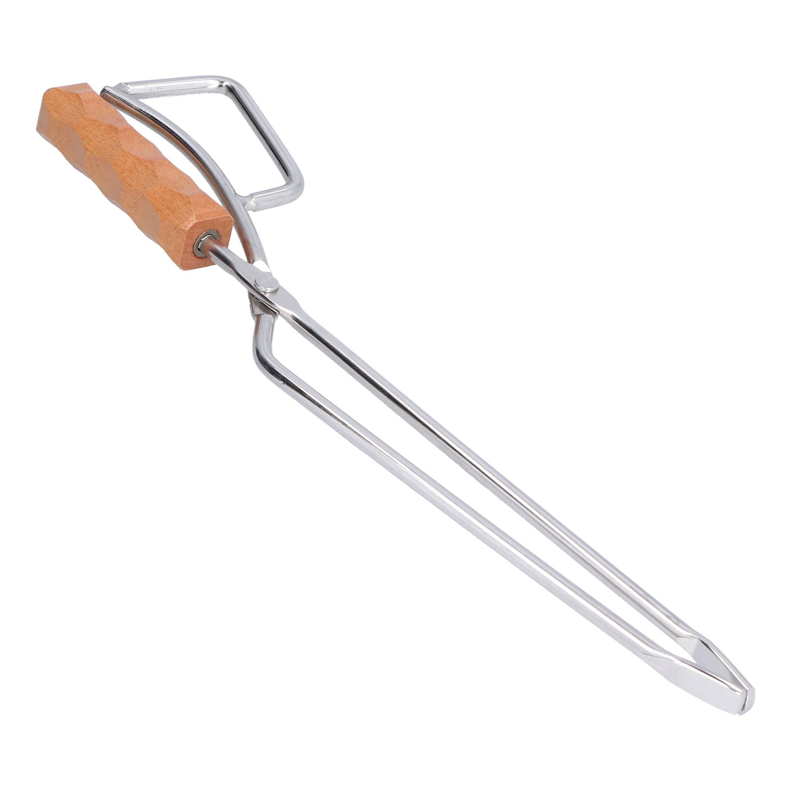 Log Tongs Beech Wood Handle Stainless Steel Clamp High Temperature Resistance Fire Tong for Outdoor Camping Picnic - Image 3