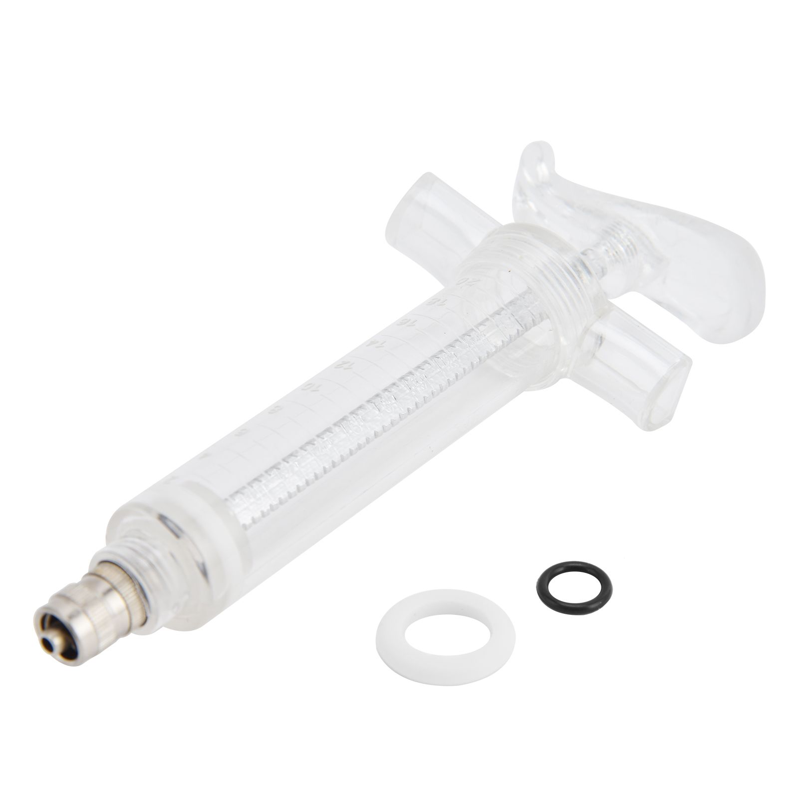 Veterinary Use Syringe Plastic Steel Adjustable Manual Feeding Injector for Livestock Farm20ml 14.5cm / 5.7in - Image 1