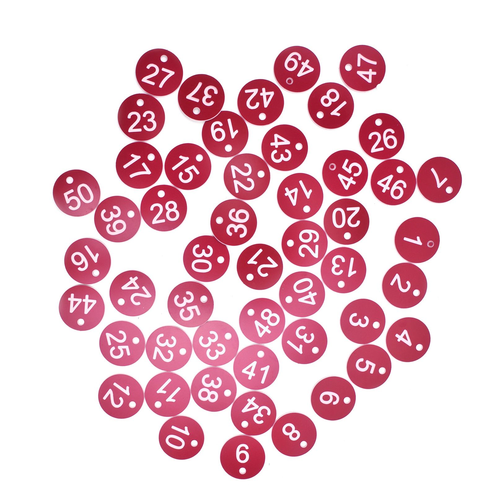 50PCS Numbered Label Numbered Tag for Farm Livestock Beekeeping Husbandry Breeding Supplies1-50 Red - Image 1