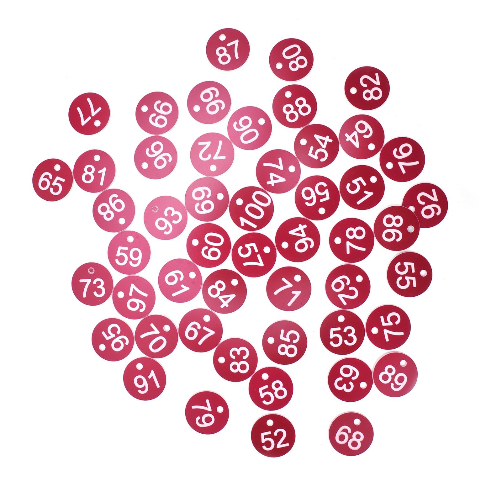 50PCS Numbered Label Numbered Tag for Farm Livestock Beekeeping Husbandry Breeding Supplies51-100 Red - Image 1