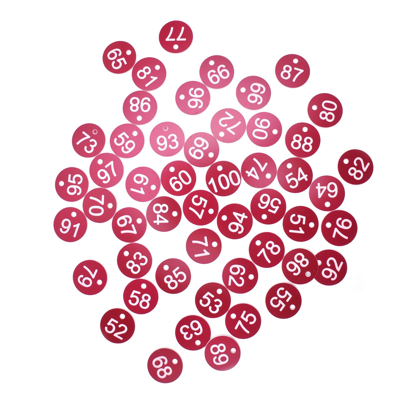 50PCS Numbered Label Numbered Tag for Farm Livestock Beekeeping Husbandry Breeding Supplies51-100 Red - Image 2