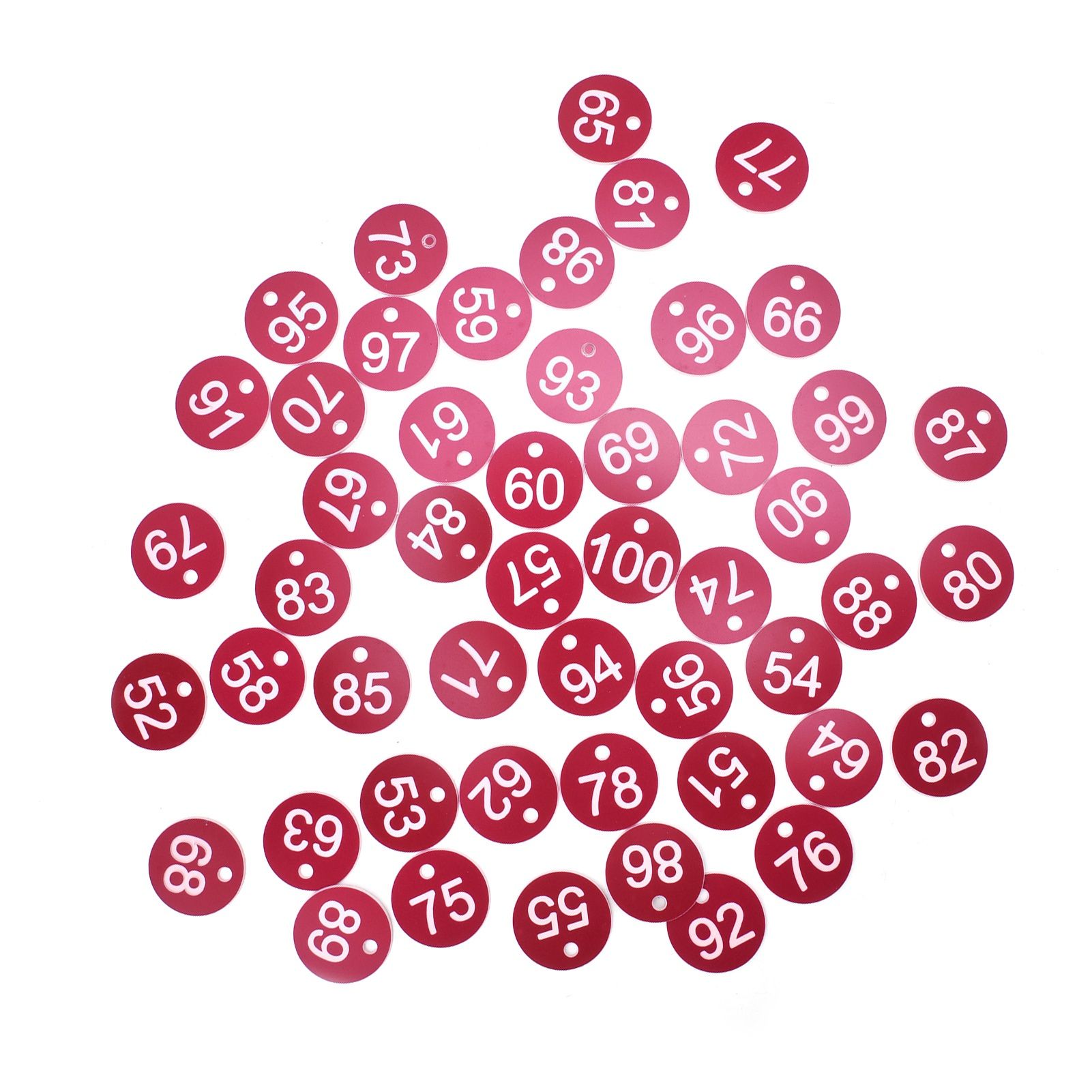 50PCS Numbered Label Numbered Tag for Farm Livestock Beekeeping Husbandry Breeding Supplies51-100 Red - Image 3