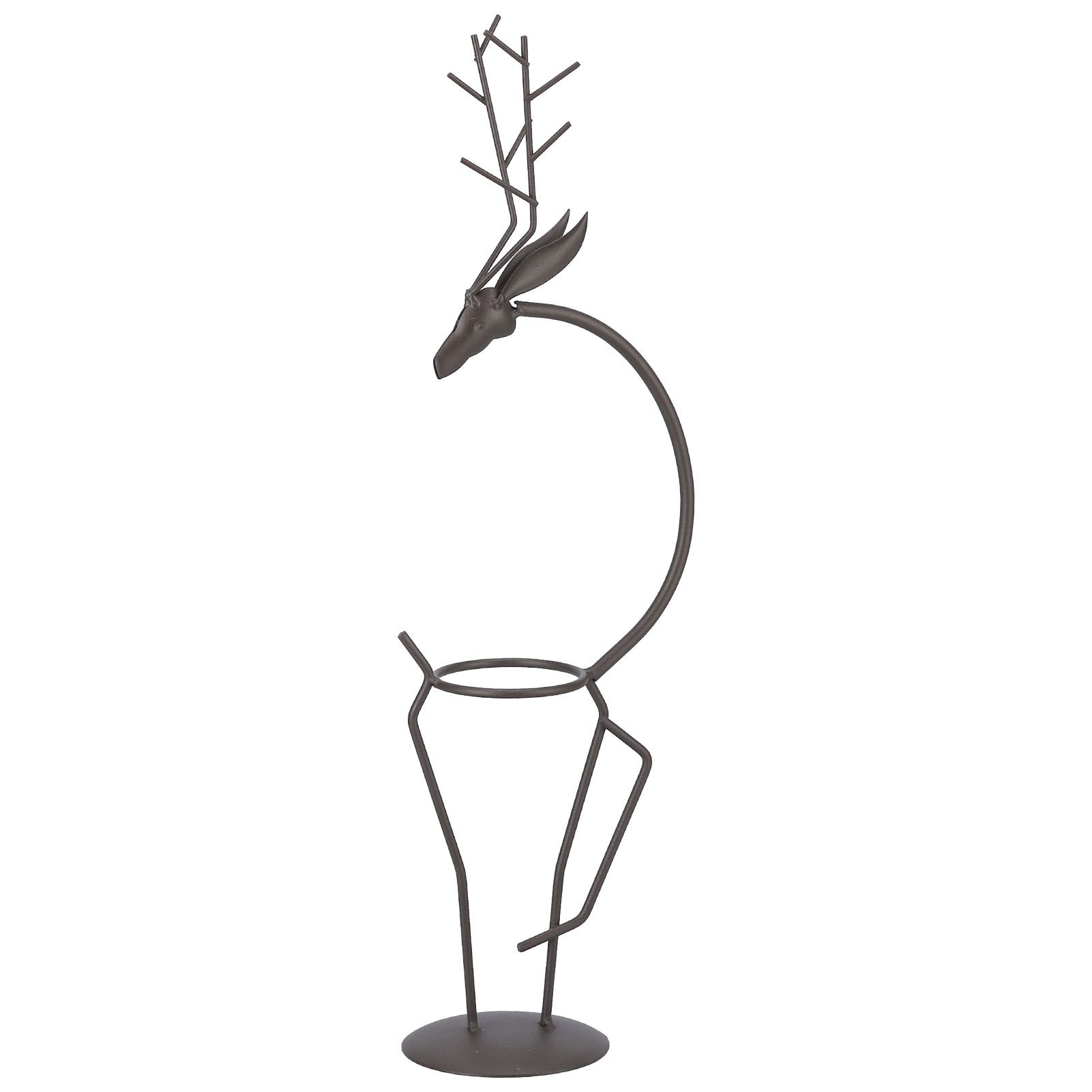 Deer Shape Wrought Iron Plant Stand Transparent Glass Hydroponic Plant Vase for Living RoomType A - Image 2