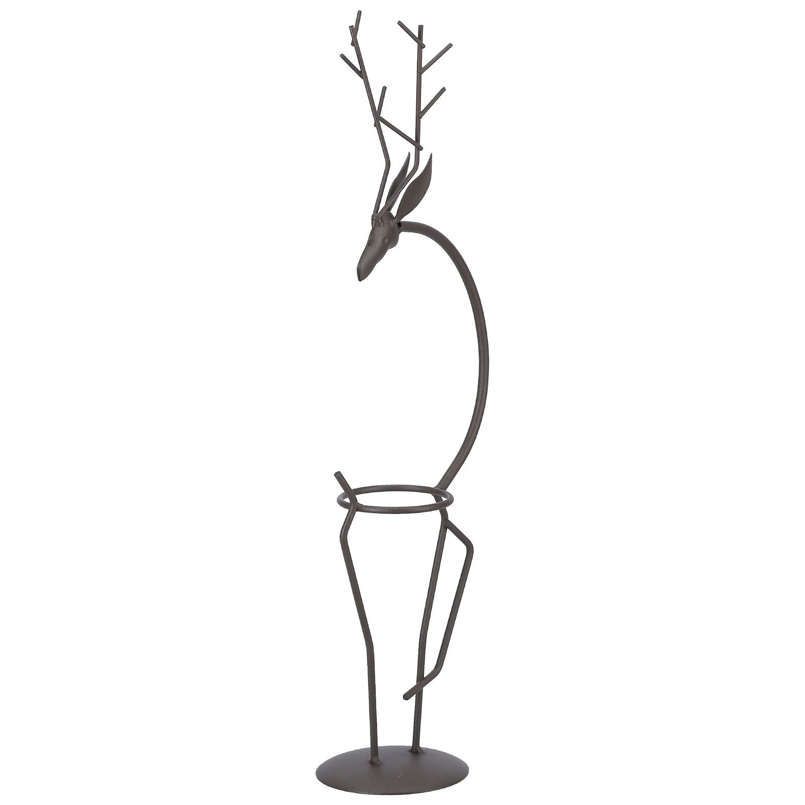 Deer Shape Wrought Iron Plant Stand Transparent Glass Hydroponic Plant Vase for Living RoomType A - Image 4