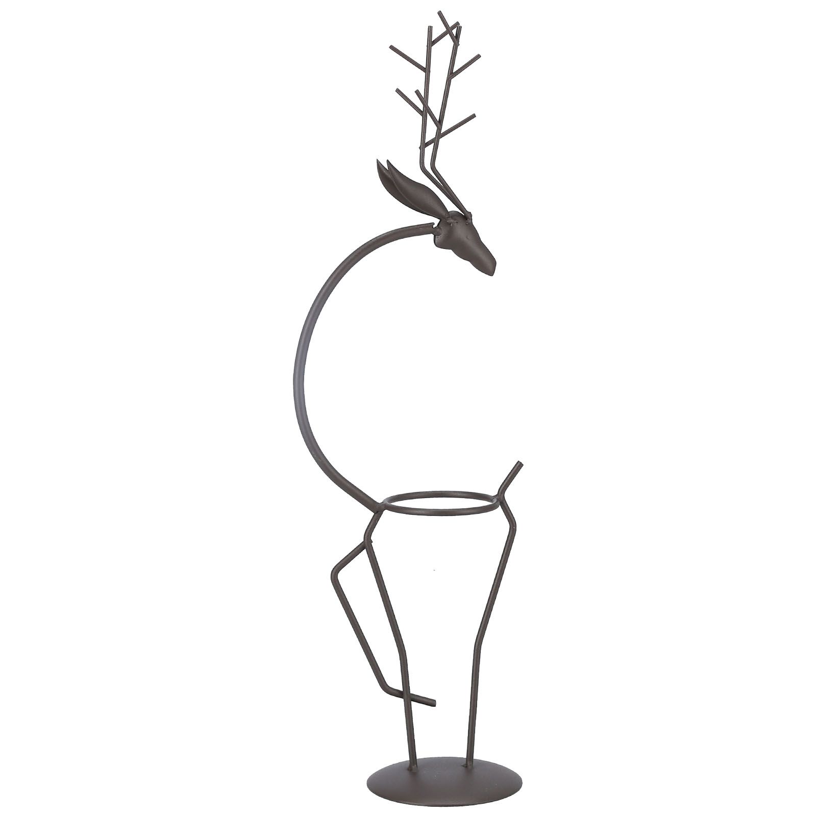 Deer Shape Wrought Iron Plant Stand Transparent Glass Hydroponic Plant Vase for Living RoomType A - Image 5