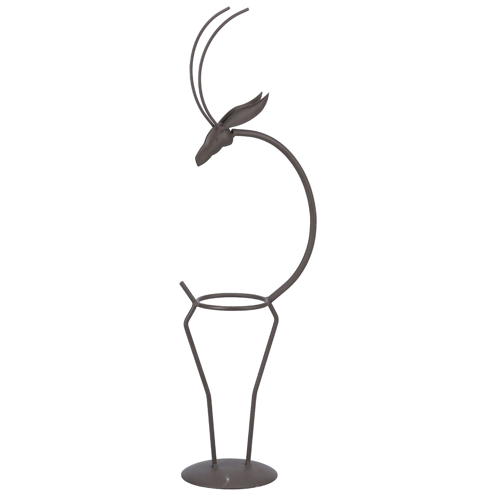 Deer Shape Wrought Iron Plant Stand Transparent Glass Hydroponic Plant Vase for Living RoomType B - Image 2