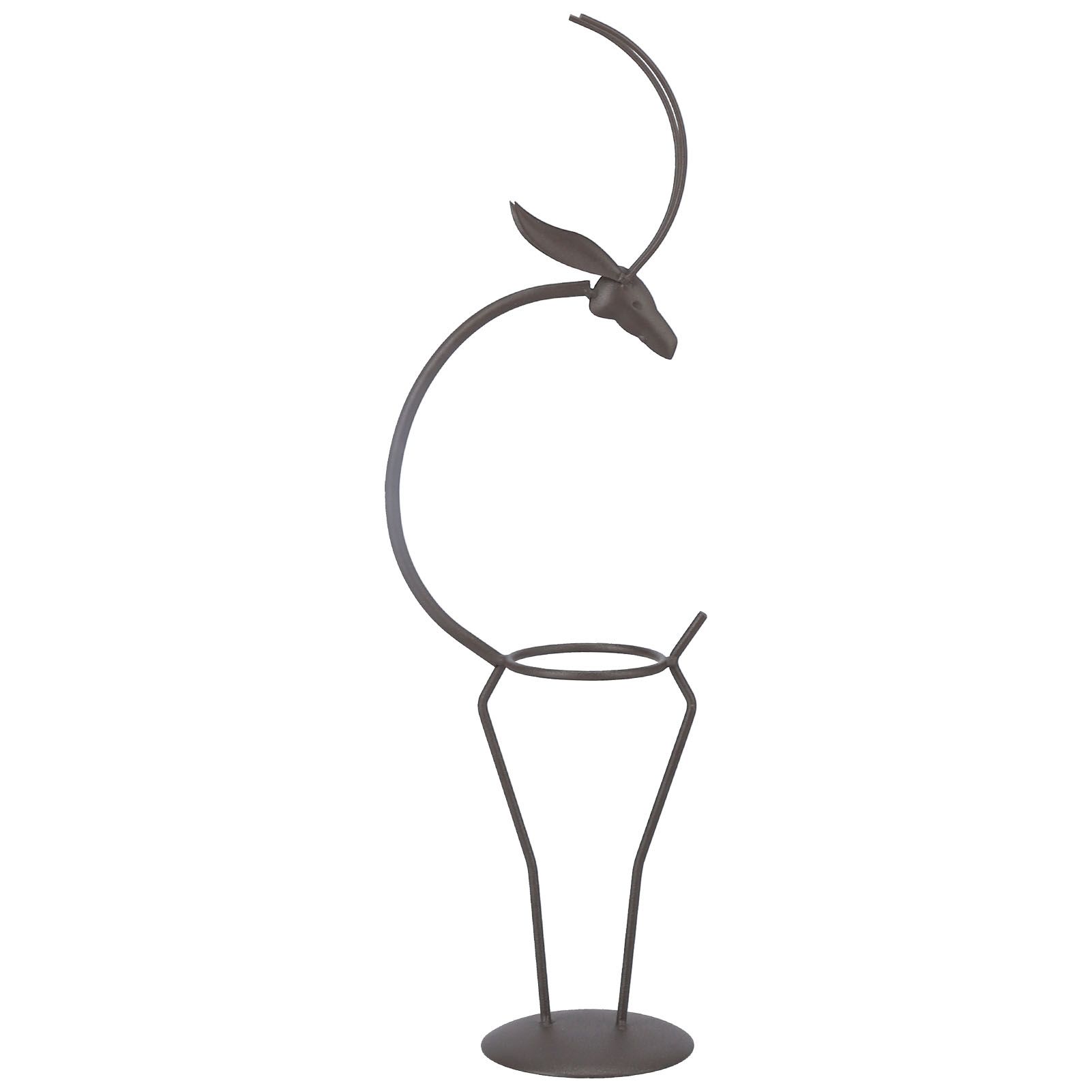 Deer Shape Wrought Iron Plant Stand Transparent Glass Hydroponic Plant Vase for Living RoomType B - Image 3