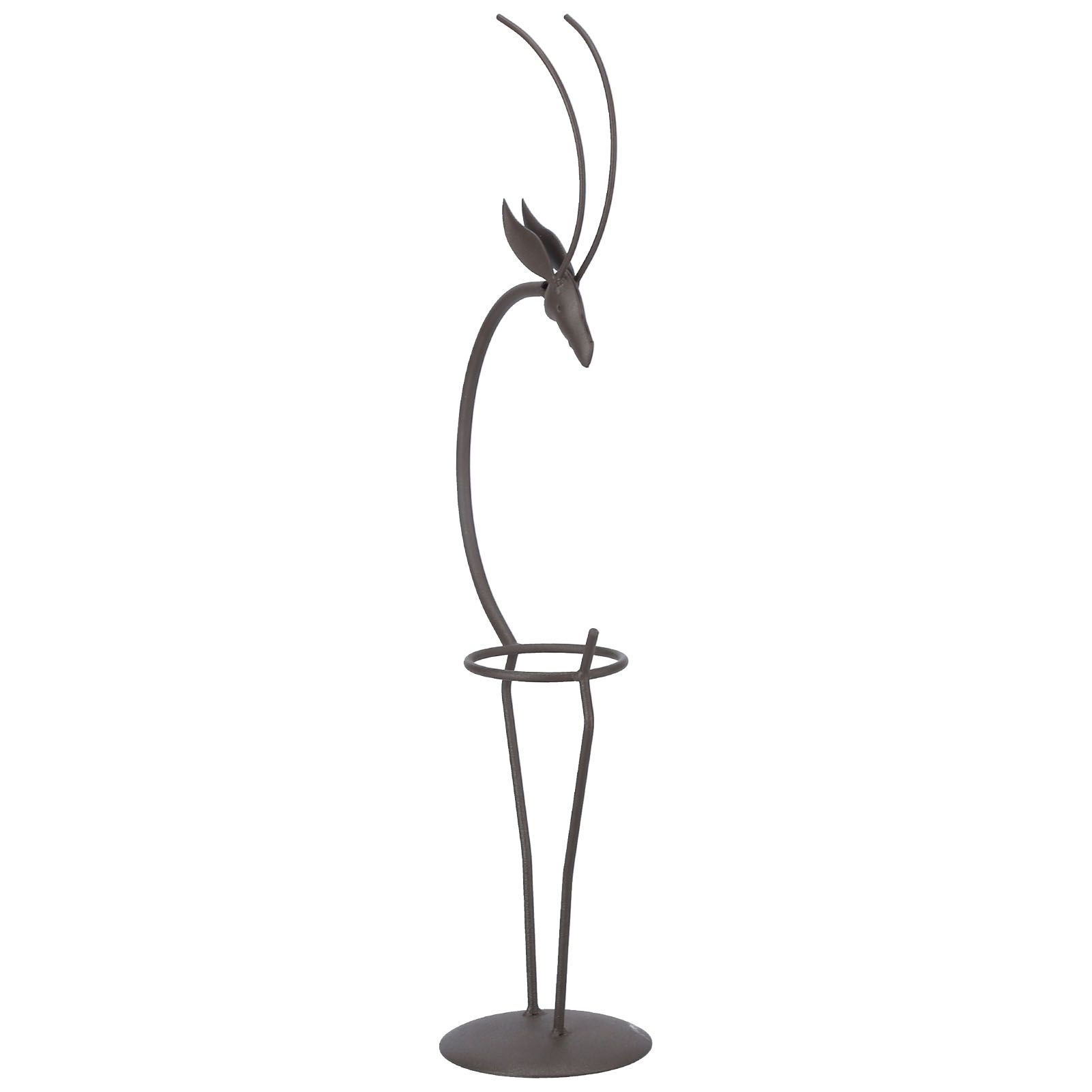 Deer Shape Wrought Iron Plant Stand Transparent Glass Hydroponic Plant Vase for Living RoomType B - Image 4