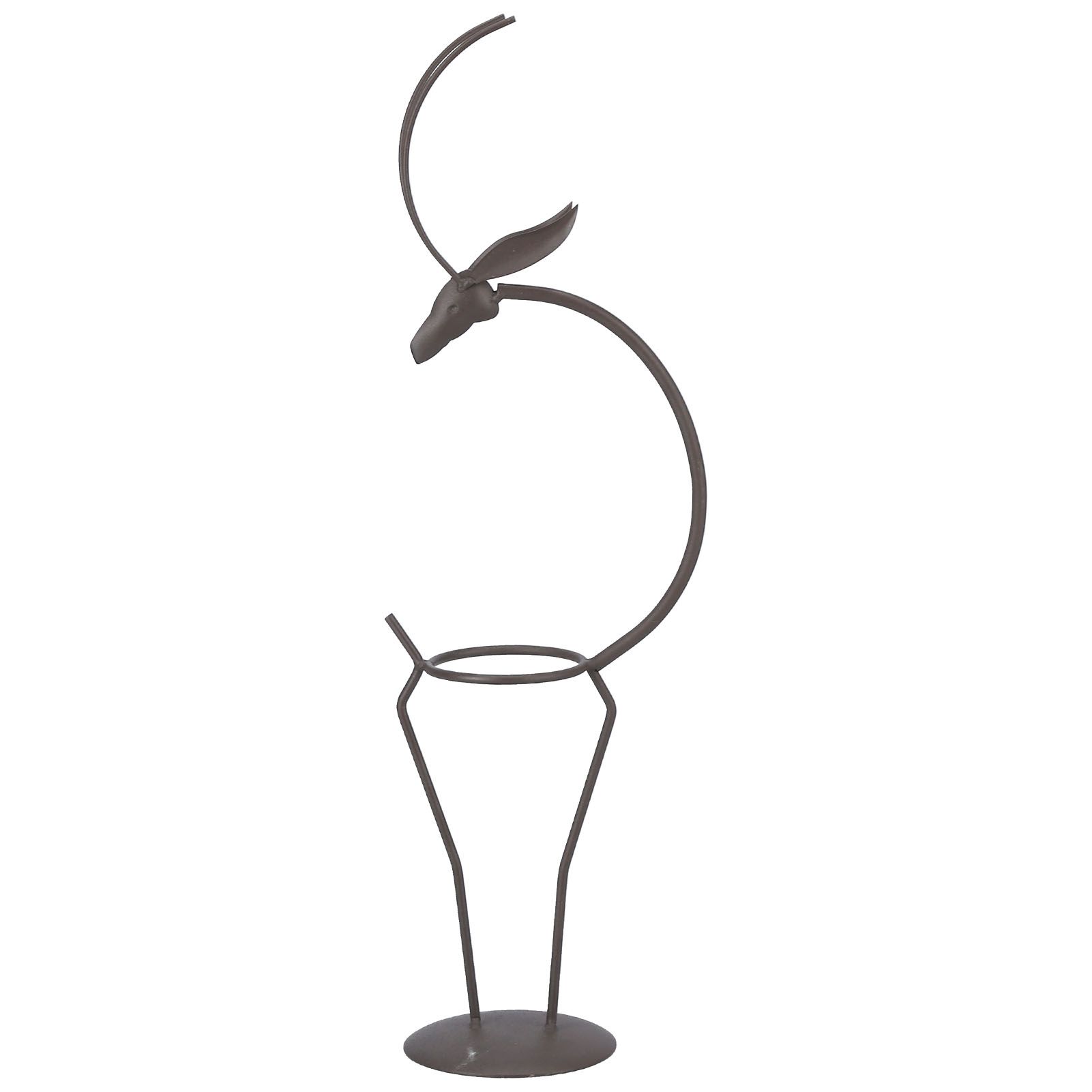 Deer Shape Wrought Iron Plant Stand Transparent Glass Hydroponic Plant Vase for Living RoomType B - Image 6